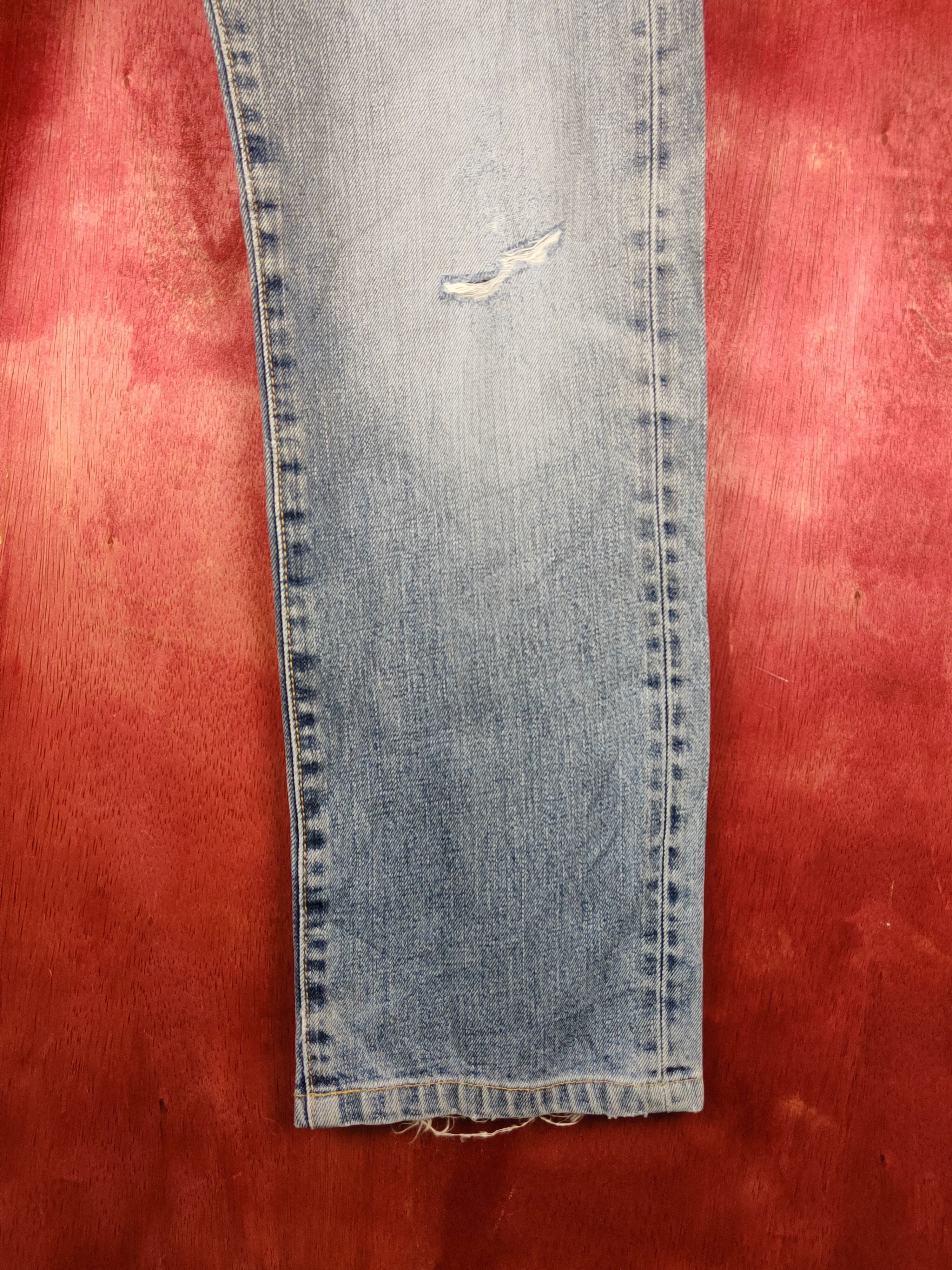 Japanese Brand Uniqlo vintage Blue Distressed jeans Denim pants #S1680 Size US 30 / EU 46 - 6 Thumbnail