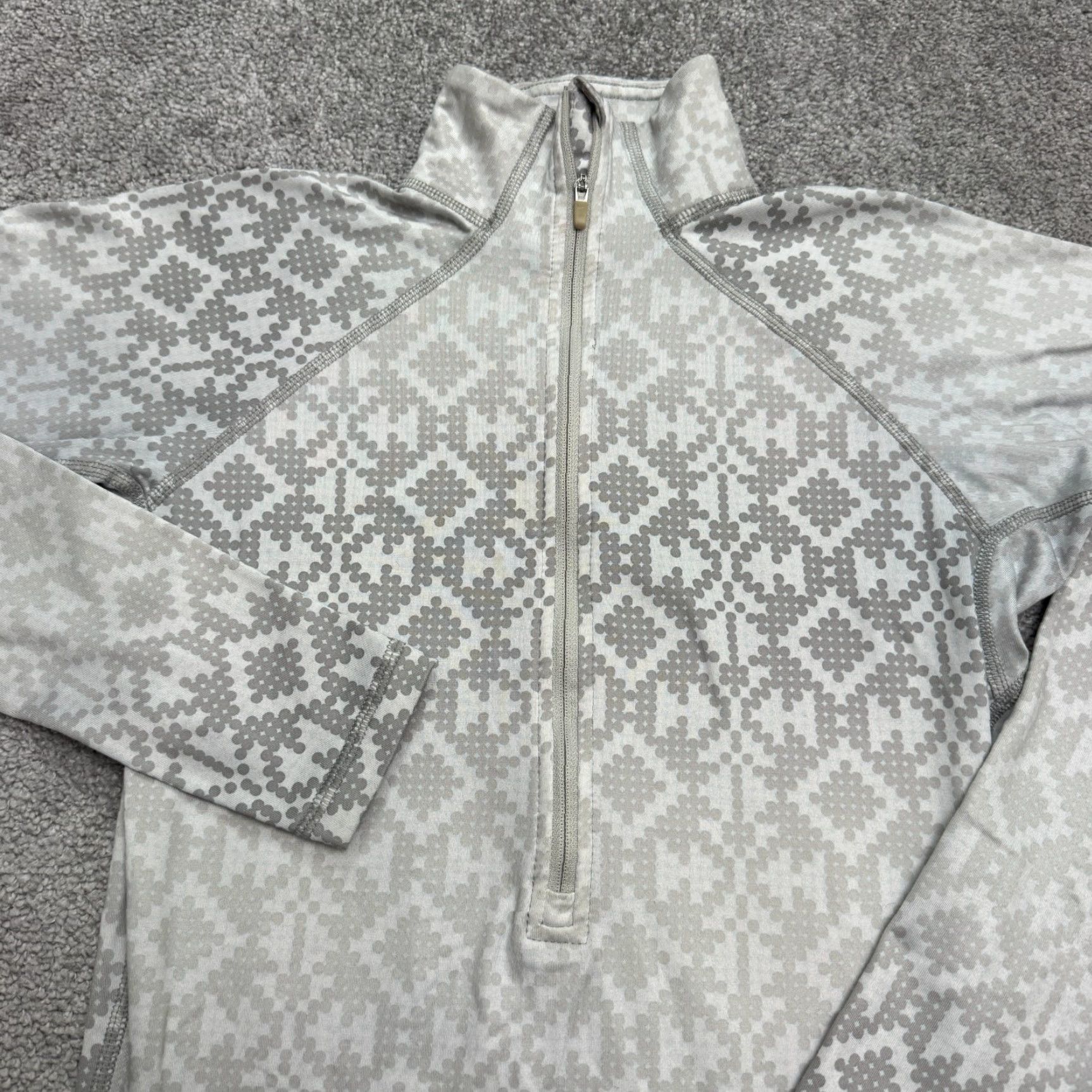 Nike Nike Pro Hyperwarm Dri-Fit Fair Isle 1/2 Zip Active Jacket Womens Small Gray Size S / US 4 / IT 40 - 6 Thumbnail
