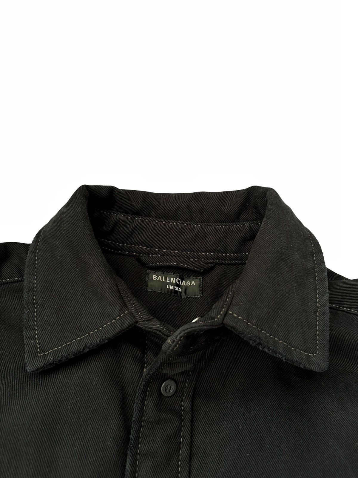 Balenciaga “Mud Show” Silk Padded Double Layer Heavy Denim Work Shirt Size US M / EU 48-50 / 2 - 10 Thumbnail