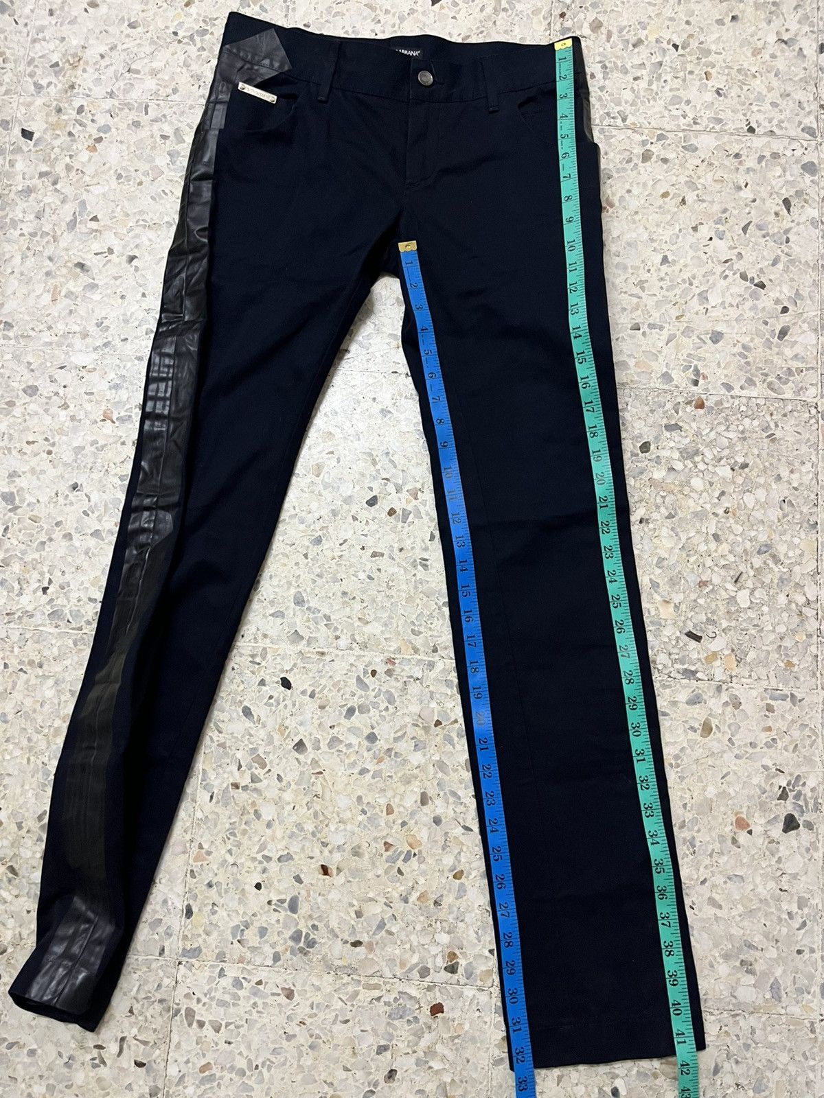 Dolce & Gabbana D&G 14 Gold Black with PVC Side Stripe Pants – Rare Italian Size US 32 / EU 48 - 14 Thumbnail