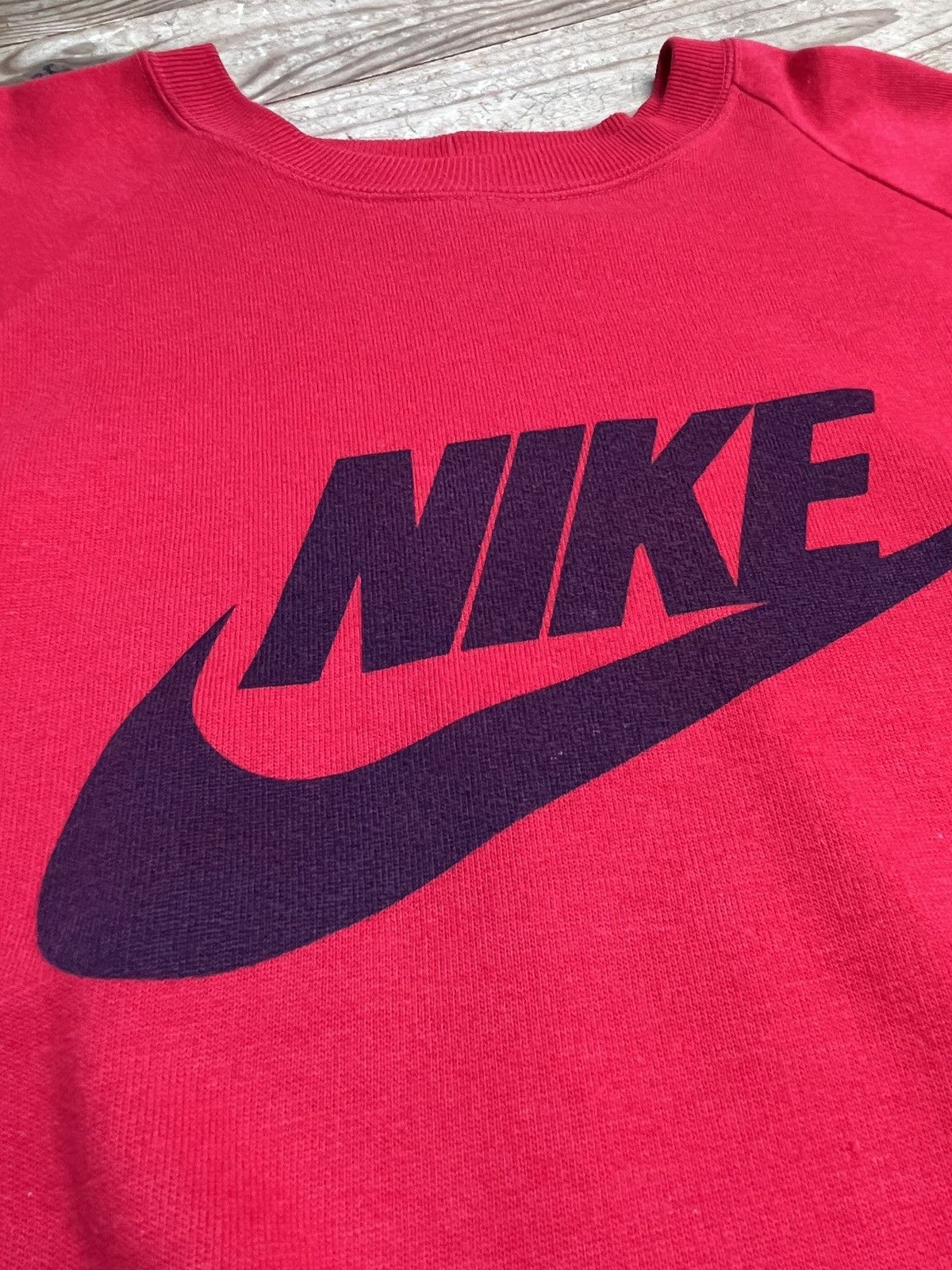 Nike × Vintage Vintage Nike red sweatshirt swoosh Size US M / EU 48-50 / 2 - 3 Thumbnail