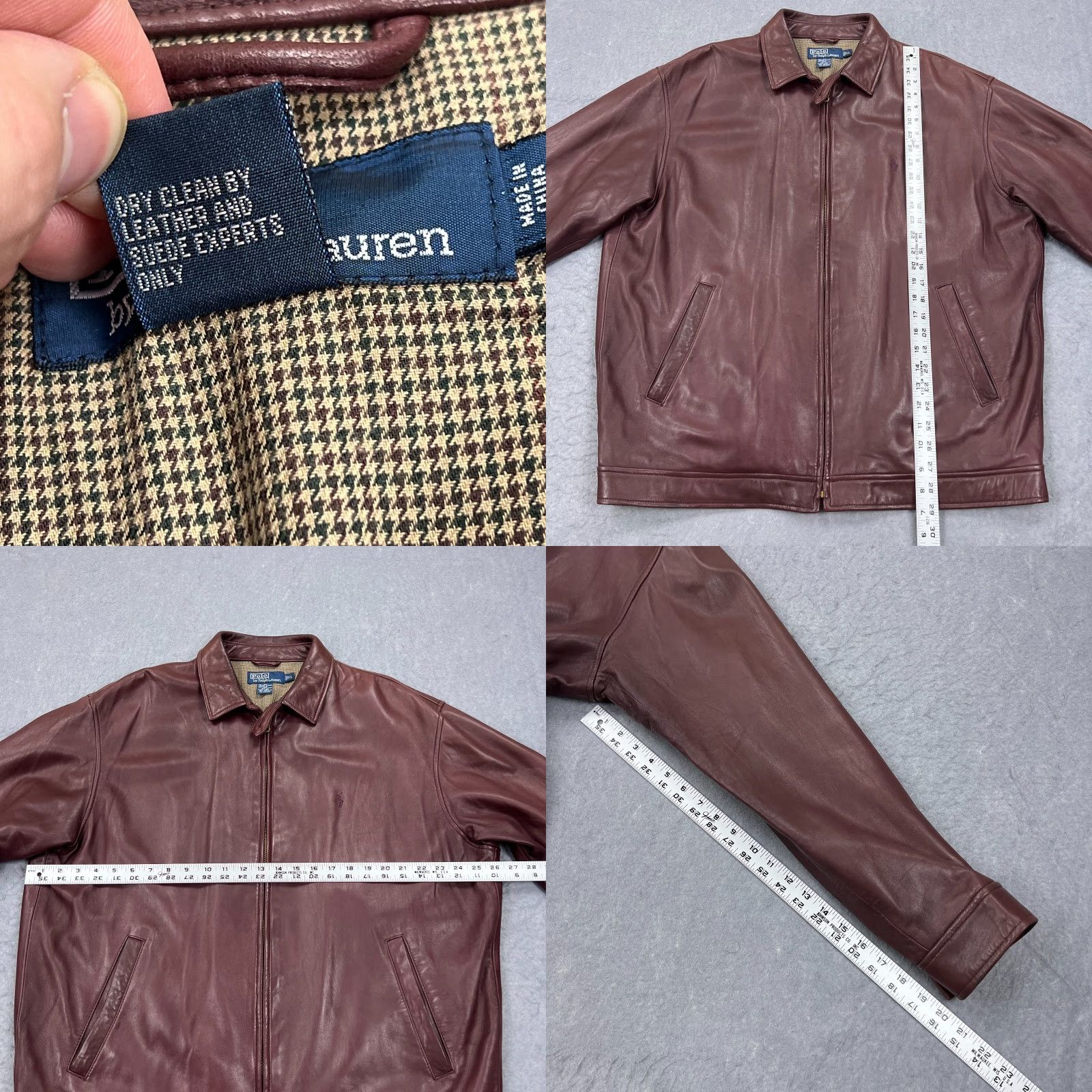 Polo Ralph Lauren VINTAGE Polo Ralph Lauren Leather Bomber Jacket Mens XL Mahogany Soft Loop Collar Size US XL / EU 56 / 4 - 8 Thumbnail
