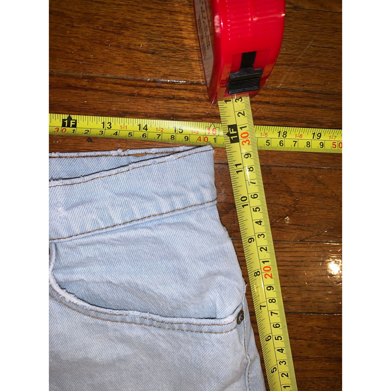 Levi's × Vintage VTG Levi's 505 Cut Off Denim Shorts Light Wash Distressed Size 31" - 3 Thumbnail