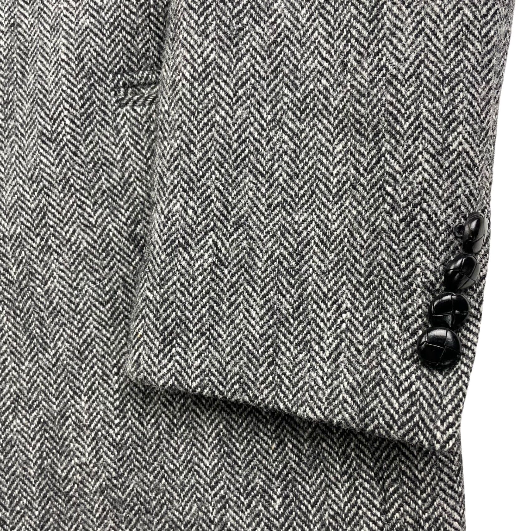 Jos. A. Bank Jos A Bank x Harris Tweed Blazer Men's Wool Black/White Herringbone 43R 2-Button Notch Lapel Regular Fit Vintage No Size 46R - 4 Thumbnail