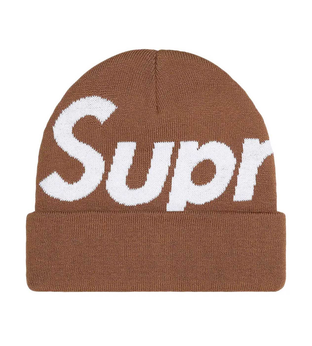 Supreme Big Logo Beanie Brown Size ONE SIZE - 1 Thumbnail