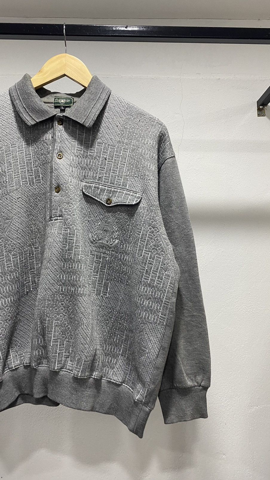 Japanese Brand × Vintage Vintage 3D Collar Sweatshirt 80s Size US L / EU 52-54 / 3 - 2 Thumbnail