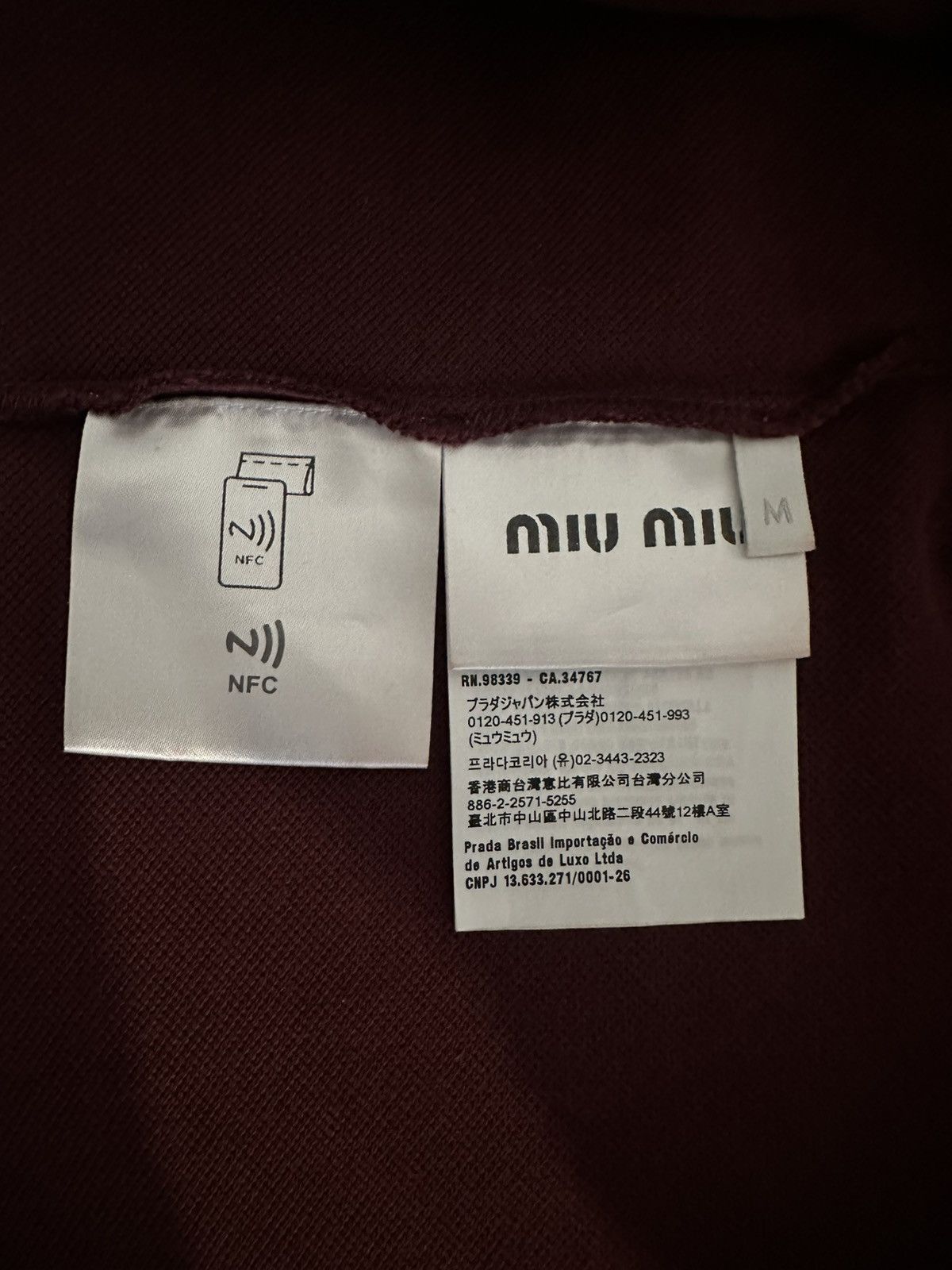 Miu Miu Miu Miu Polo - Amaranto Size US M / EU 48-50 / 2 - 4 Thumbnail