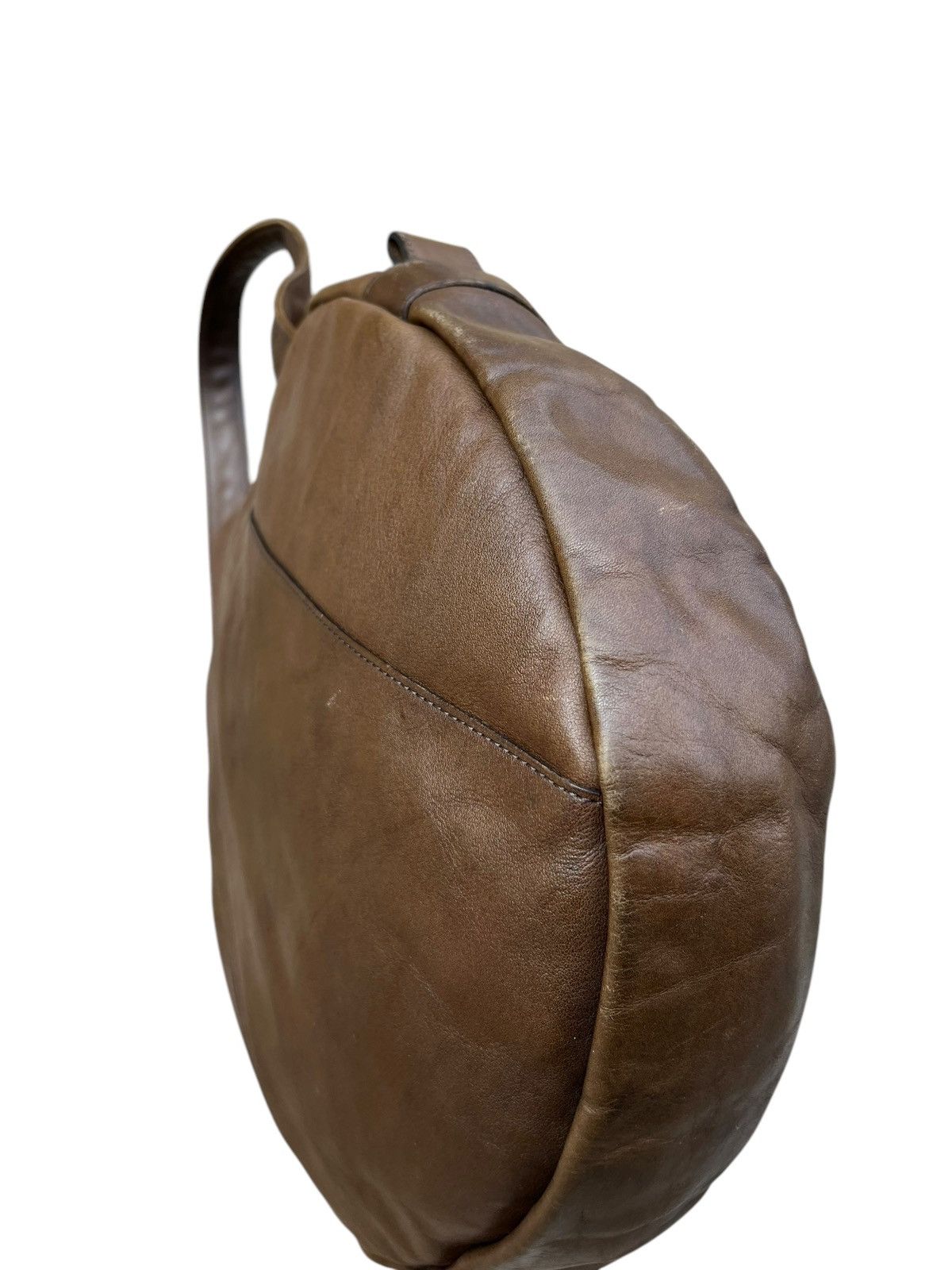 Leather Vintage B. Stuff Japan Distress Patina Leather Round Bag Size ONE SIZE - 17 Thumbnail