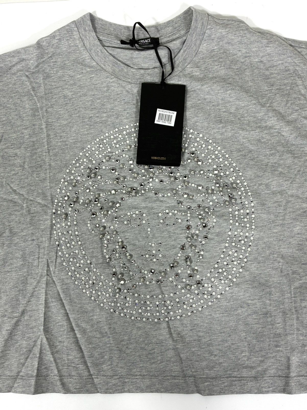 Versace Versace Crystal Medusa Crop Boxy T-Shirt Tee Top Gray IT 40 Size S / US 4 / IT 40 - 15 Thumbnail