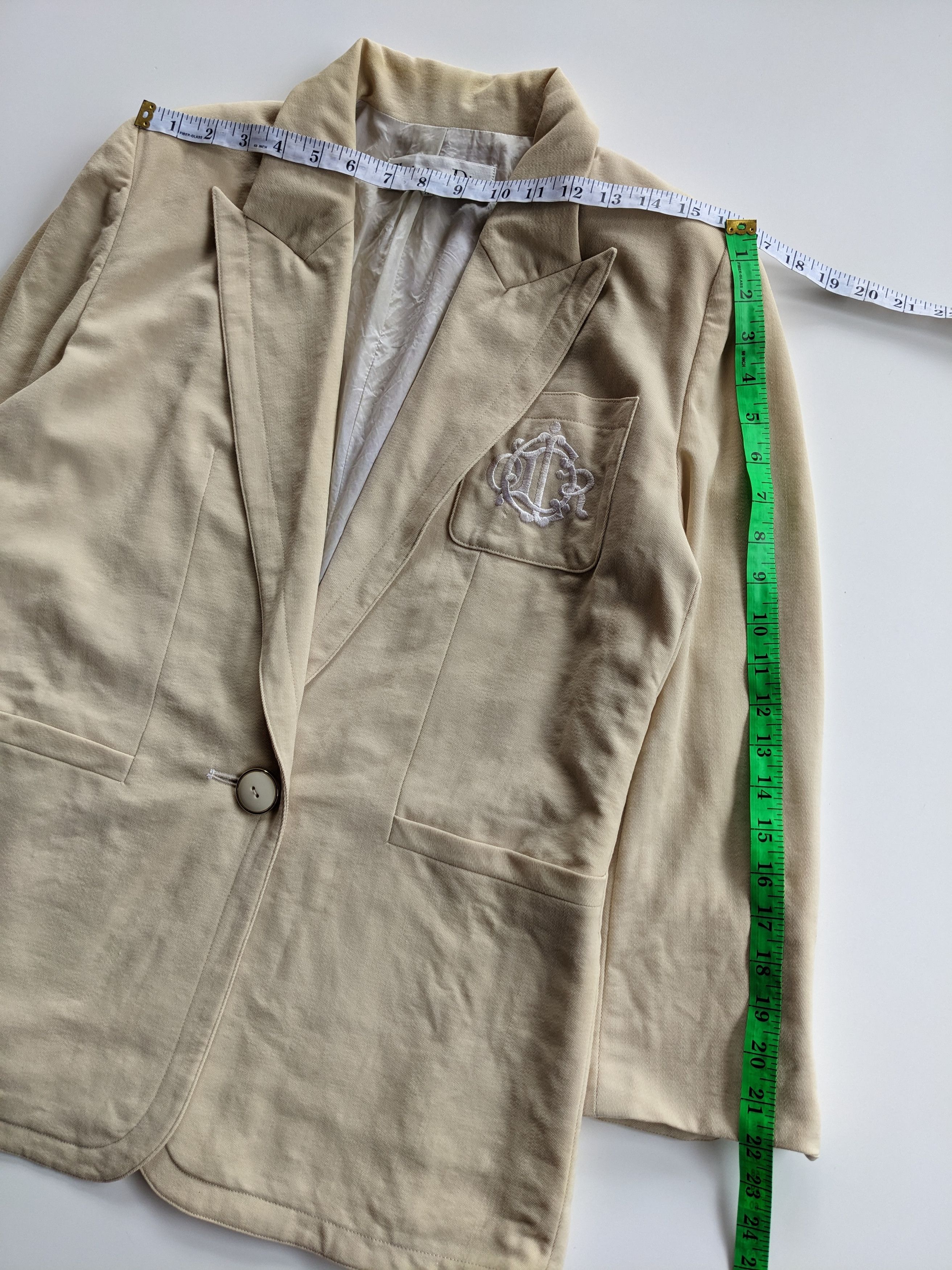Christian Dior Monsieur × Dior Vintage bullion jacquard beige blazer Size M / US 6-8 / IT 42-44 - 13 Thumbnail