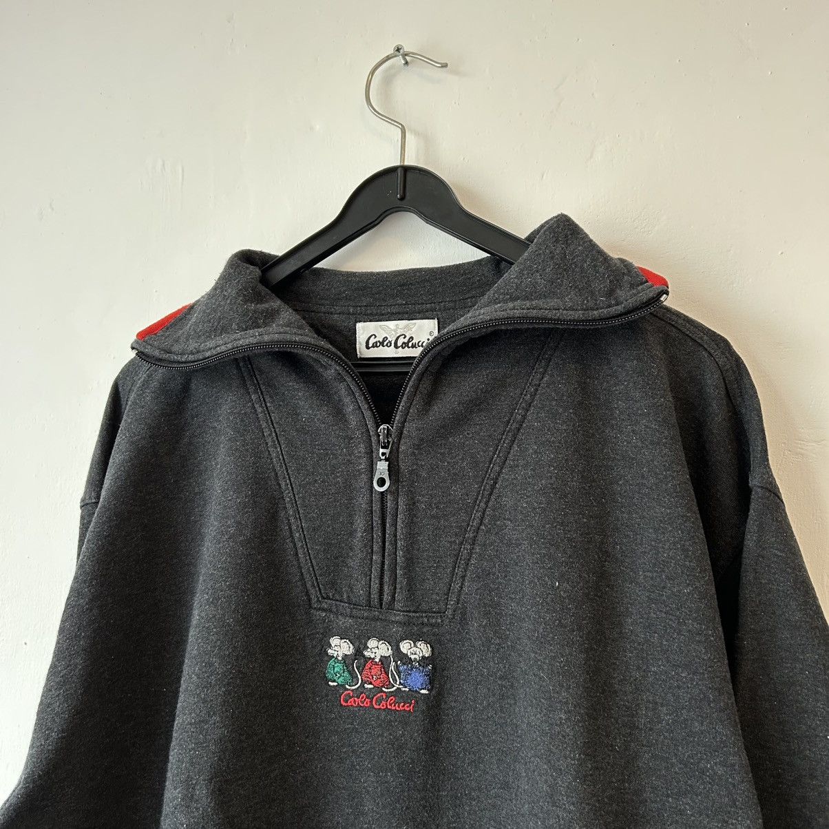 Carlo Colucci × Vintage Vintage 90s Carlo Colucci crewneck quarter zip grey Size US XL / EU 56 / 4 - 1 Thumbnail