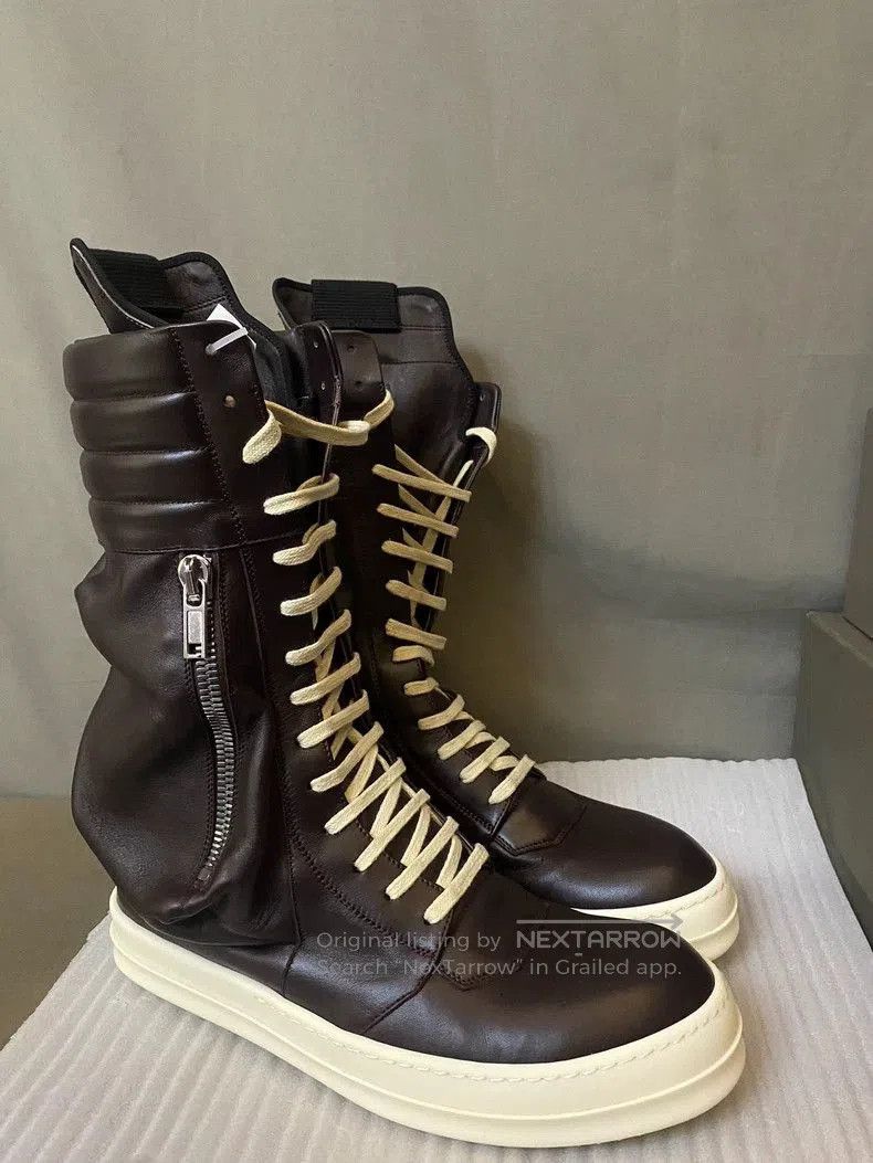 Rick Owens Rick Owens High-Top Leather Boots Size 43. Size US 10 / EU 43 - 2 Thumbnail