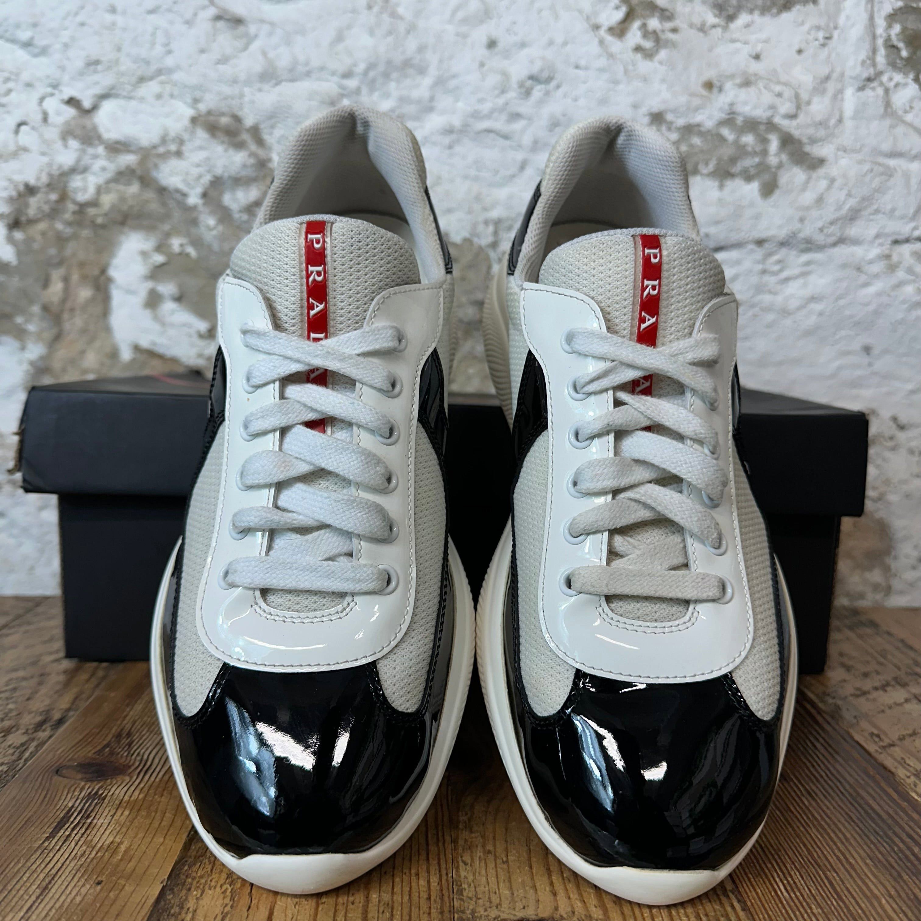 Prada Prada Americas Black Patent Cream White Sneaker Size 8 Size US 8 / EU 41 - 3 Thumbnail