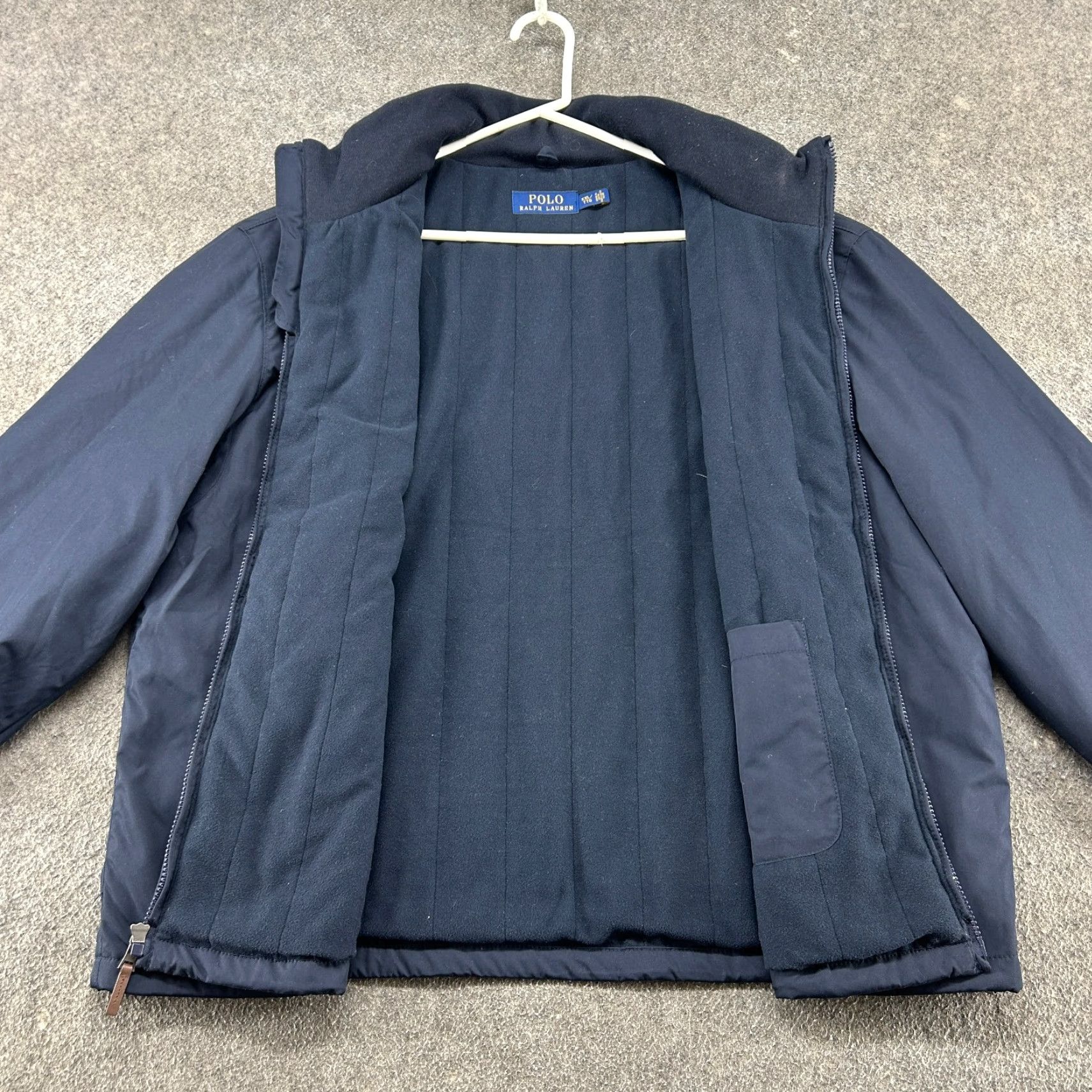 Polo Ralph Lauren Polo Ralph Lauren Jacket Mens 2XL Windbreaker Solid Blue Navy Lined Fleece Logo Polo Windbreaker 90s Mens Size US XXL / EU 58 / 5 - 3 Thumbnail