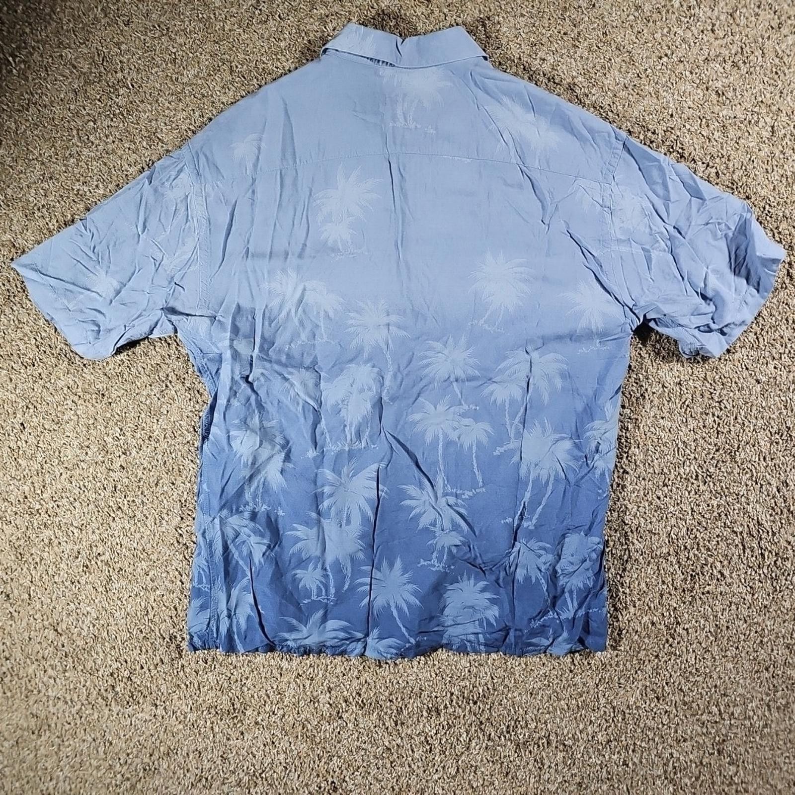 Campia Moda Campia Moda L 100% Rayon Blue Palm Trees Hawaiian Button Up Size US L / EU 52-54 / 3 - 6 Thumbnail
