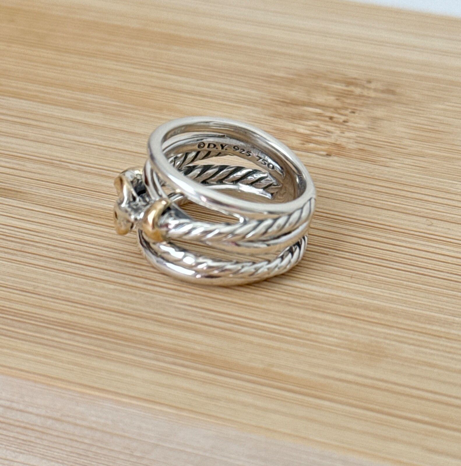 David Yurman david yurman buckle ring sterling silver & 750 gold Size ONE SIZE - 3 Thumbnail