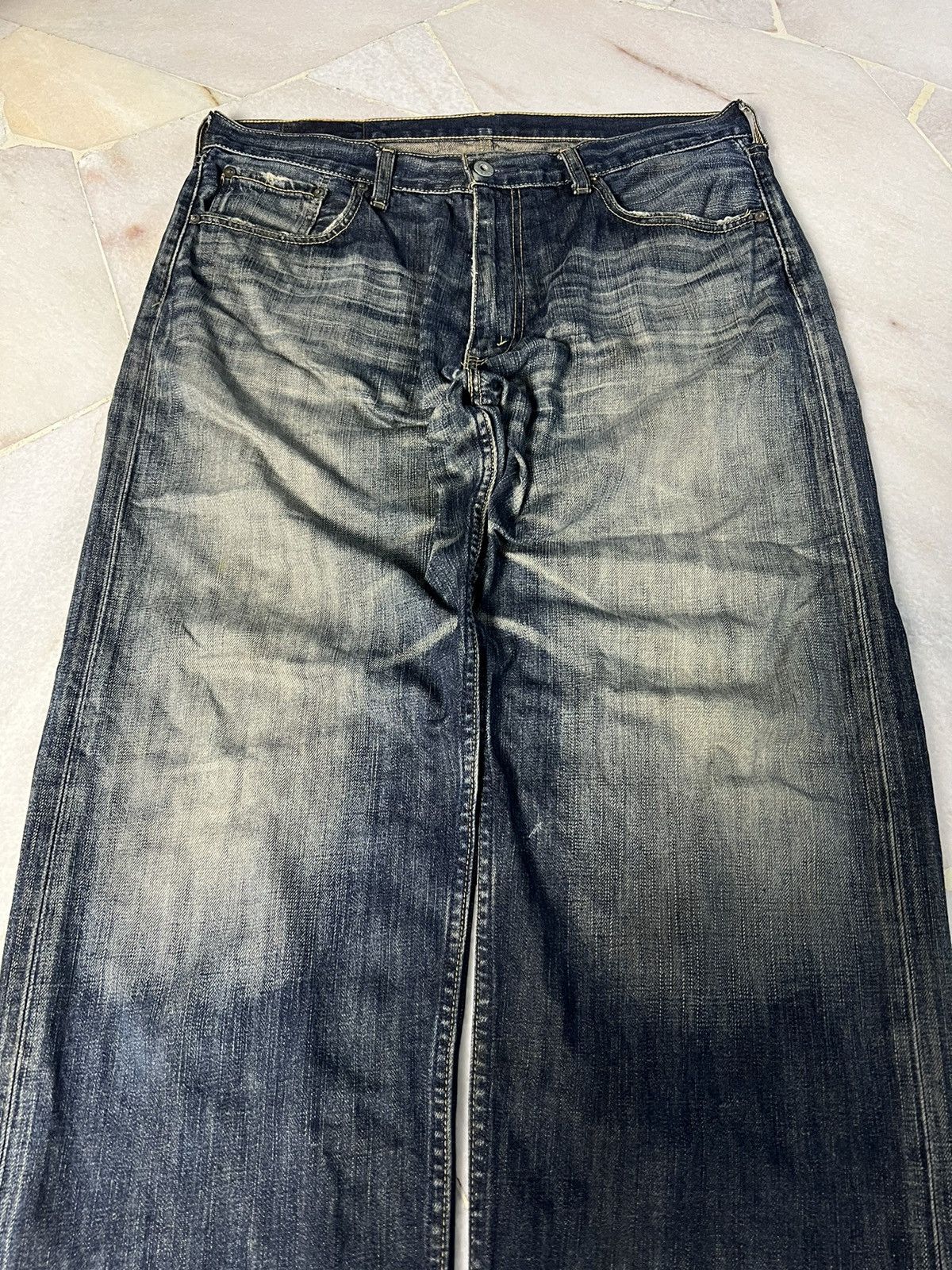 Levi's 💥BAGGY💥VINTAGE LEVIS 503 DISTRESSED MUD WASH JEANS VERY RARE Size US 35 - 5 Thumbnail