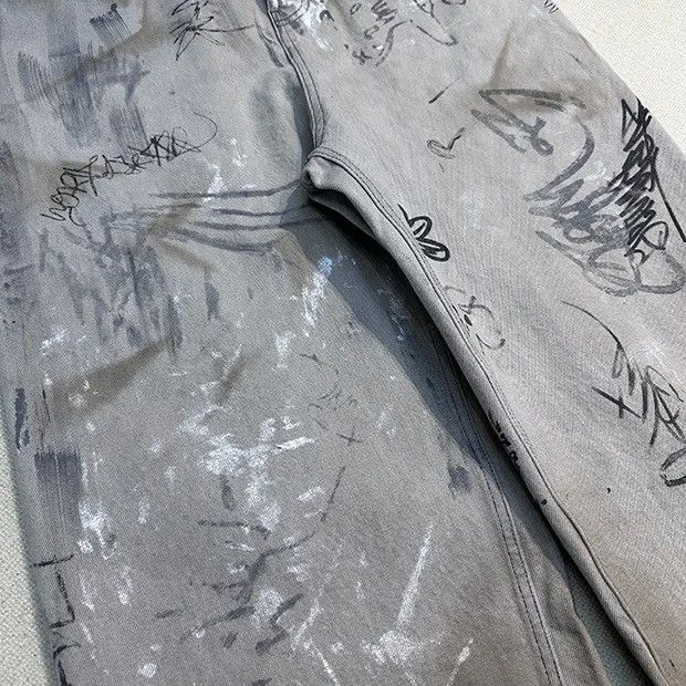 Japanese Brand × Vintage Graffiti printed jeans Size US 34 / EU 50 - 8 Thumbnail