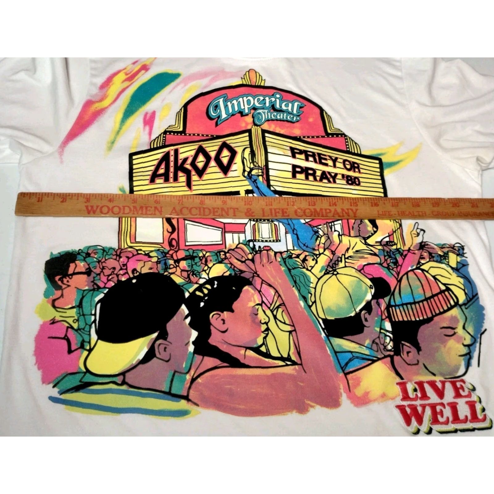 Imperial AKOO Shirt M Men T-Shirt White Crew Neck Short Sleeve Graphic Imperial Theater Live Well Streetwear Skate Hip Hop 80 Style Size US M / EU 48-50 / 2 - 5 Thumbnail