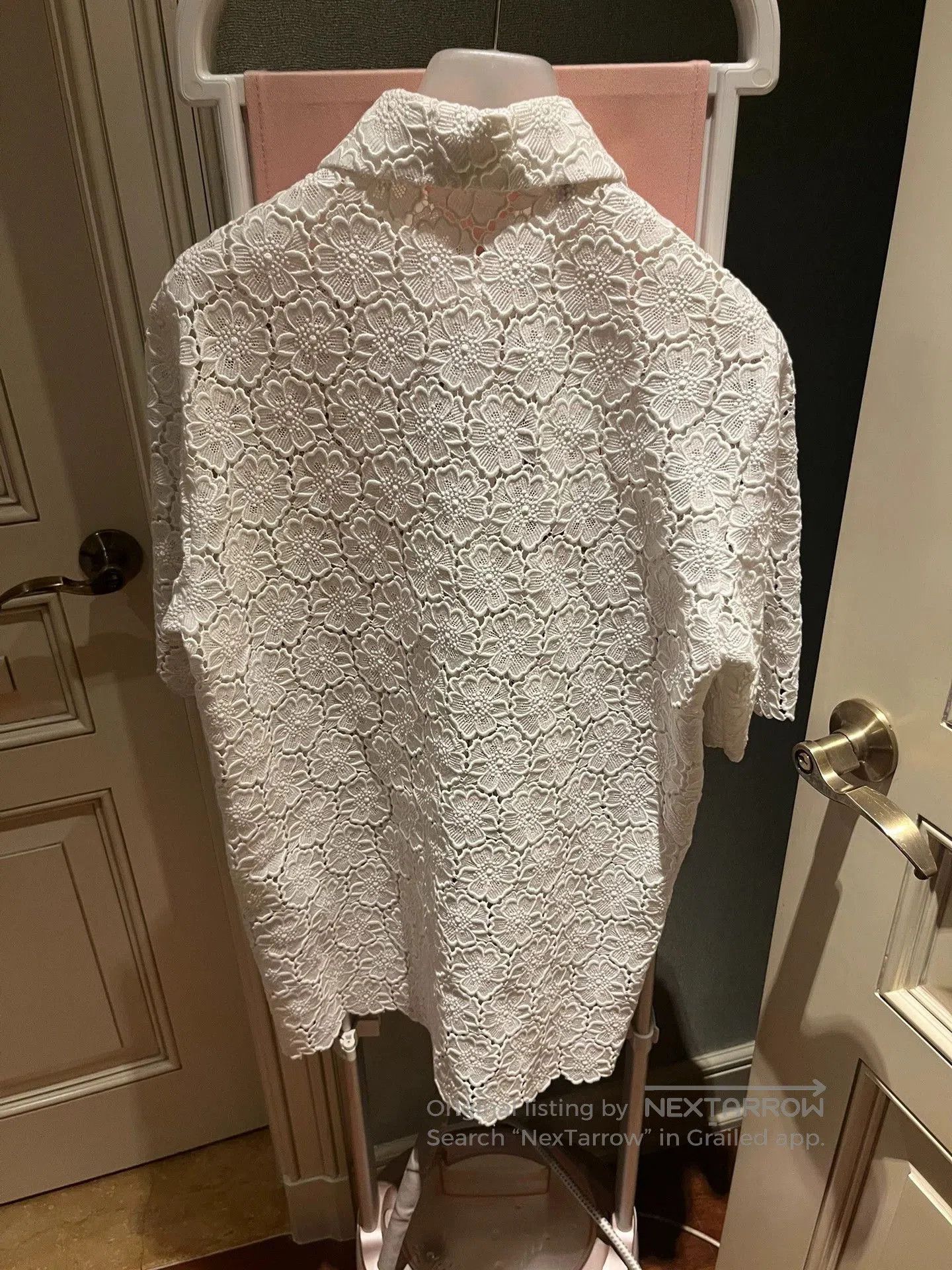 Valentino Valentino White Short Sleeve Lace Shirt. Size US S / EU 44-46 / 1 - 4 Thumbnail