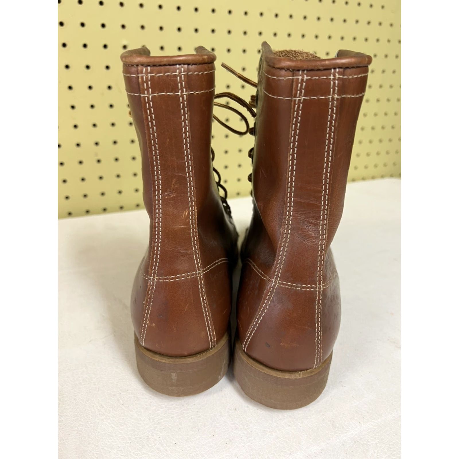 Vintage VINTAGE Herman Survivor Boots Work Leather 7 D Brown Leather Mid-Calf USA Goodyear Mens Boots Size US 7 / EU 40 - 2 Thumbnail