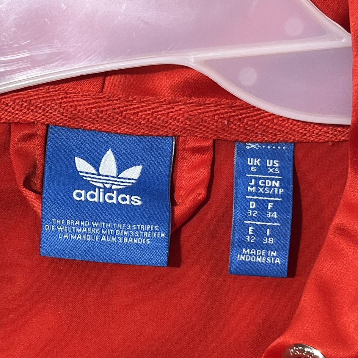 Adidas Adidas Originals Trefoil Red Satin Pullover Hoodie Size US XS / EU 42 / 0 - 4 Thumbnail