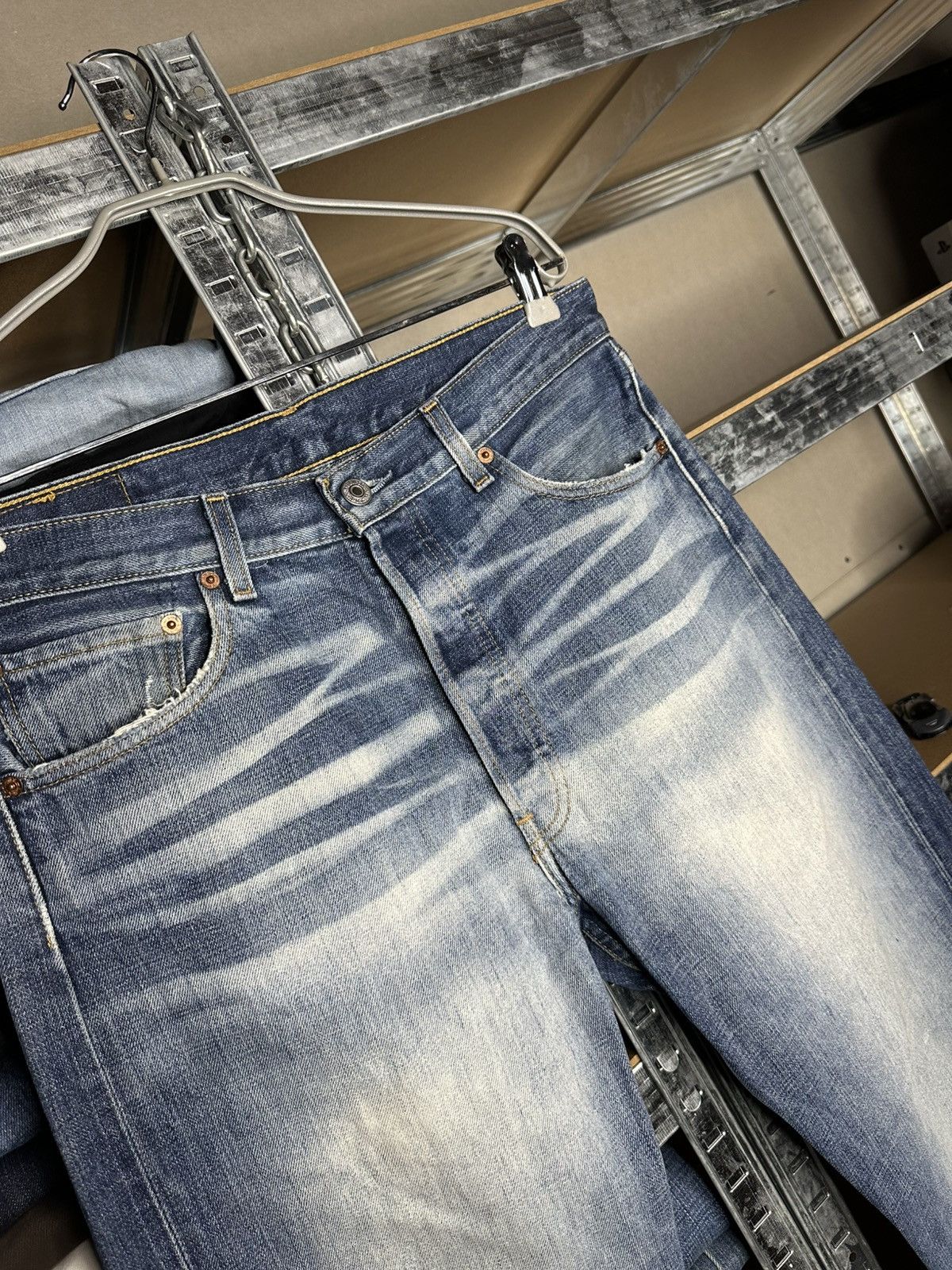 Levi's Levi's 501 Men's Jeans W34 L34 Blue Denim Distressed Pants Size US 34 / EU 50 - 3 Thumbnail