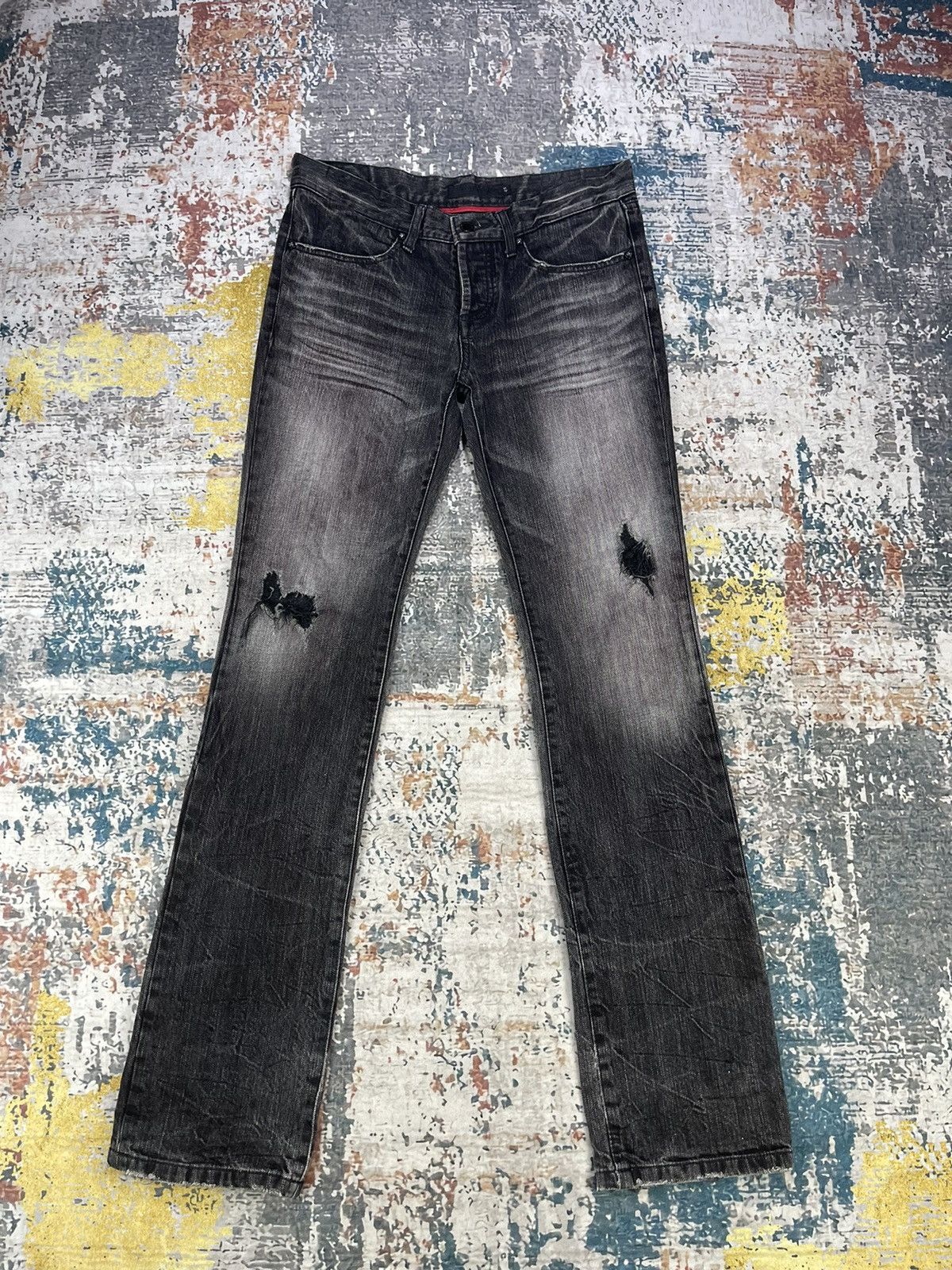 GOSTAR DE FUGA Hysteric Inspired Fuga Distressed Torn Jeans Size 32" / US 10 / IT 46 - 1 Thumbnail