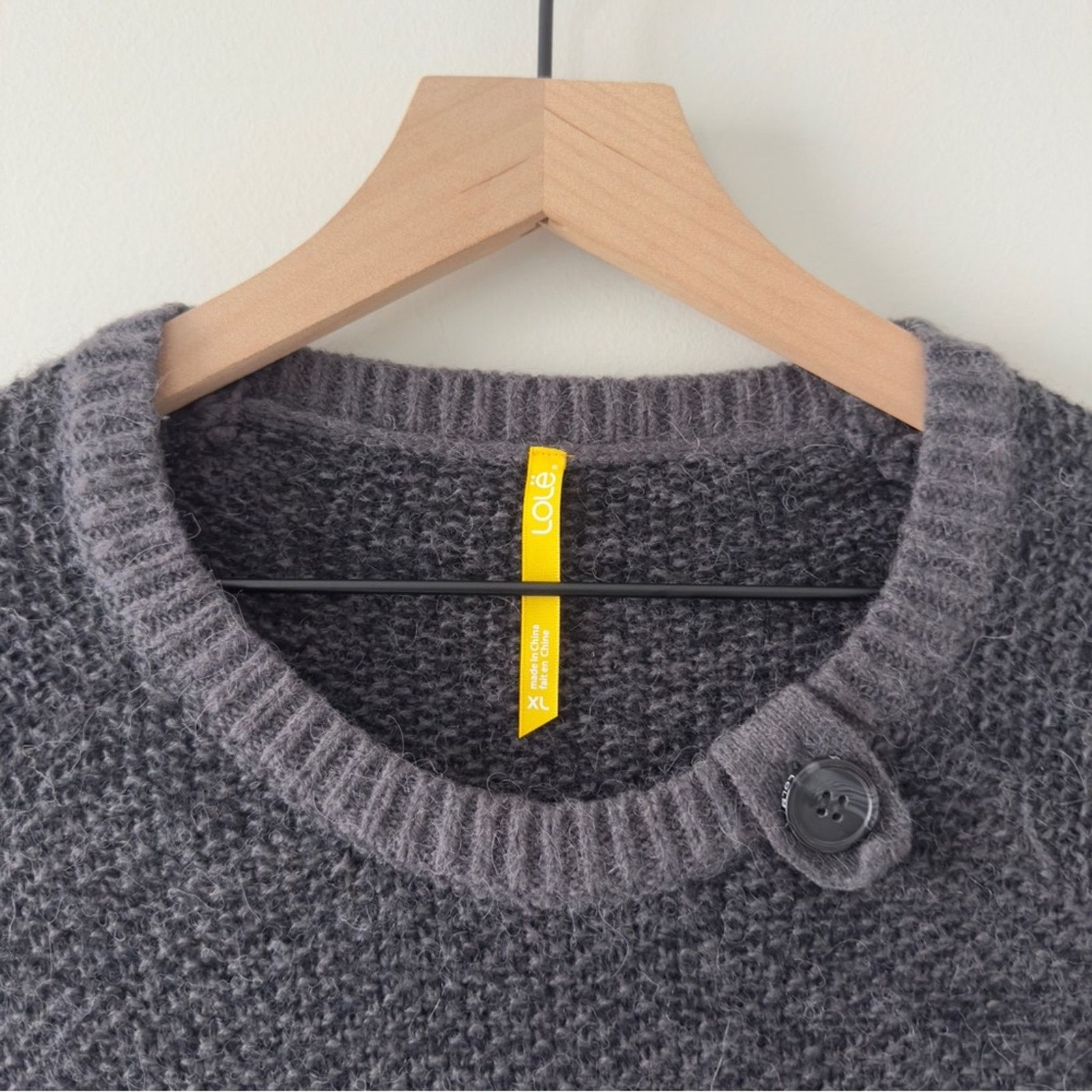 Other Lole Alpaca Blend Charcoal tight Knit Sweater crew neck Warm Size XL / US 12-14 / IT 48-50 - 4 Thumbnail