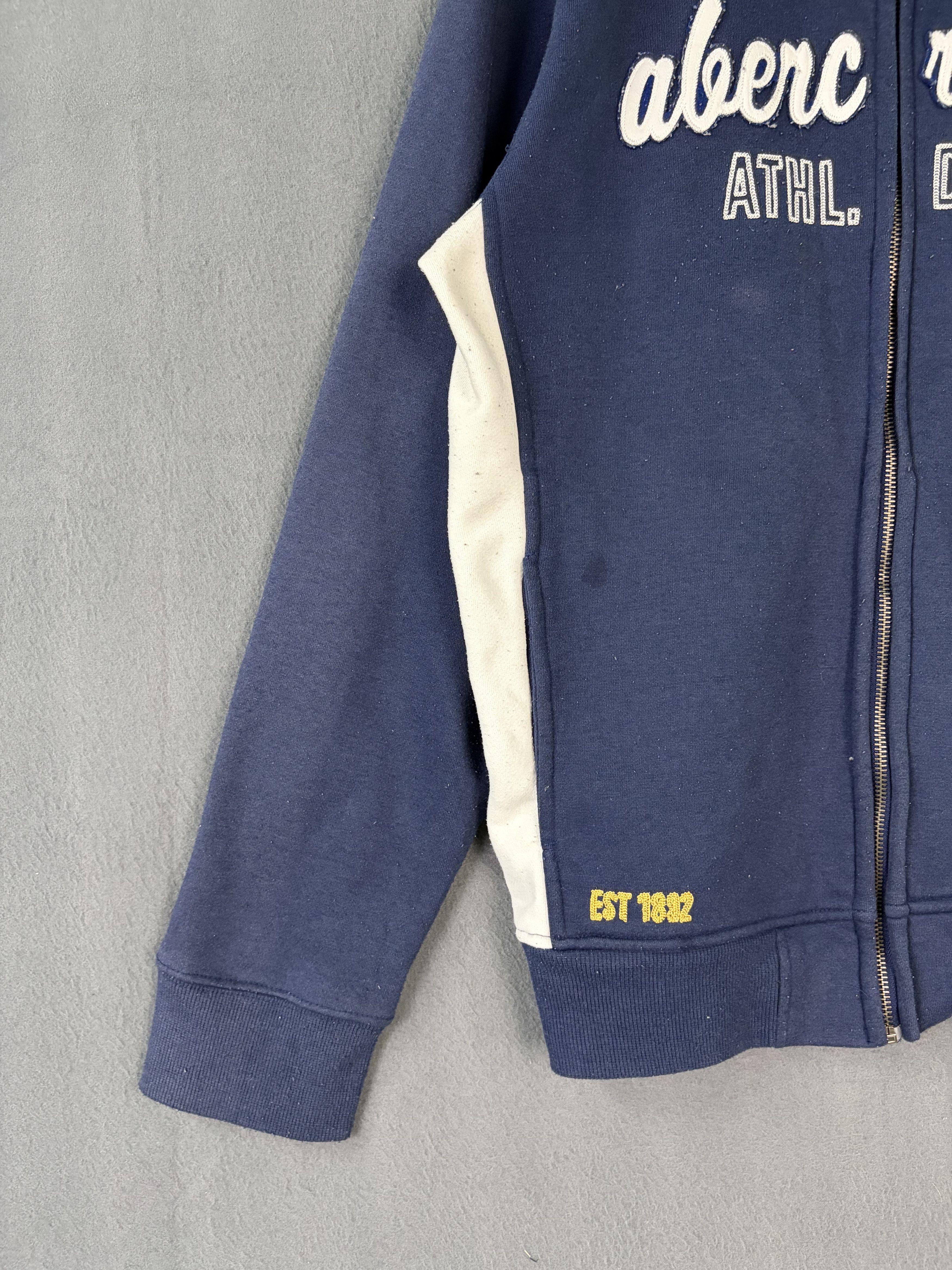 Abercrombie & Fitch Abercrombie Navy Blue Track Jacket Cotton-Blend Size US XL / EU 56 / 4 - 4 Thumbnail