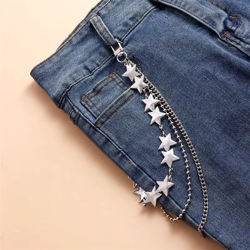 Jewelry Five-pointed Star Wallet Pants Waist Chain Jeans Size ONE SIZE - 5 Thumbnail