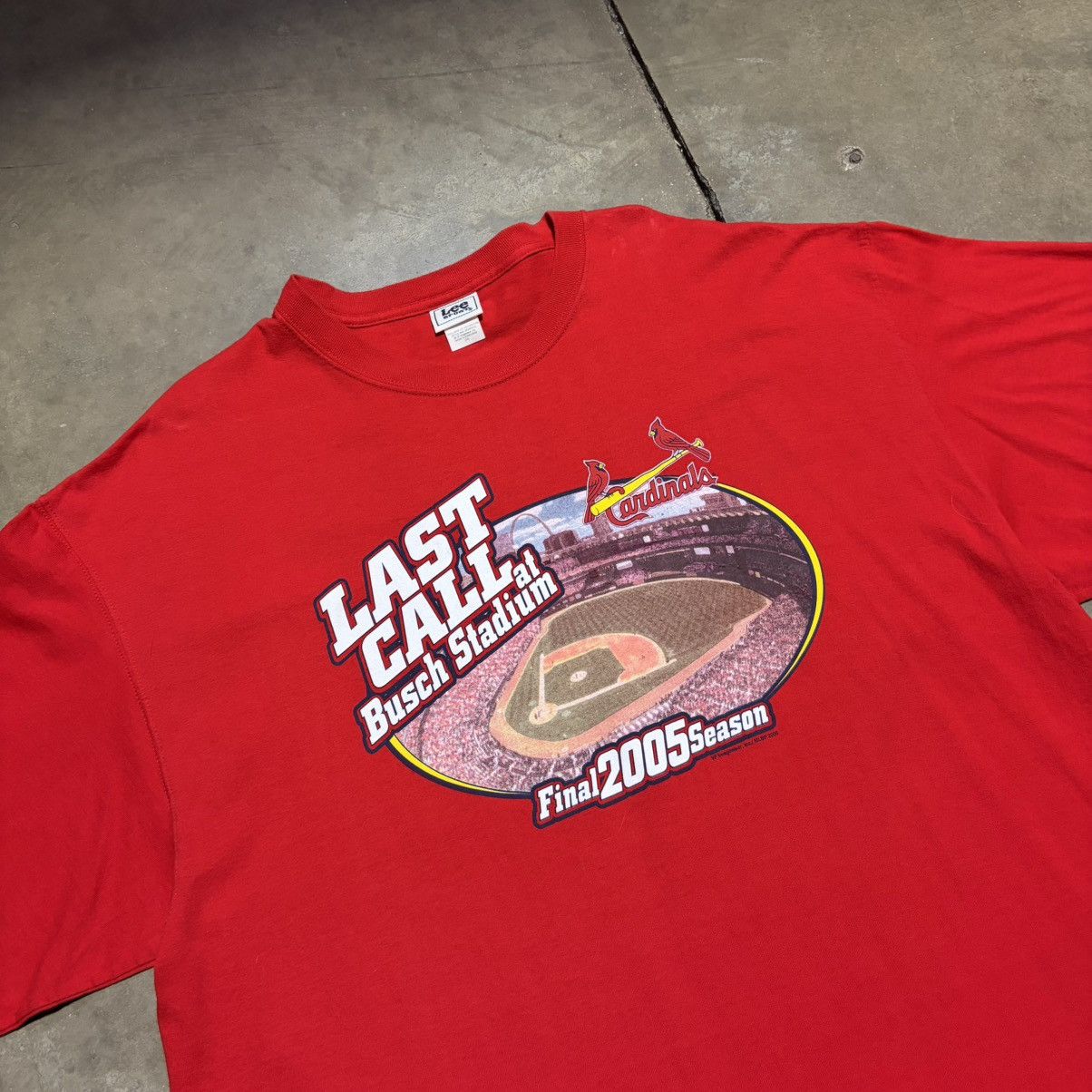 MLB Vintage Lee Sport St Louis Cardinals T shirt Busch MLB 2005 Size US XXL / EU 58 / 5 - 4 Thumbnail