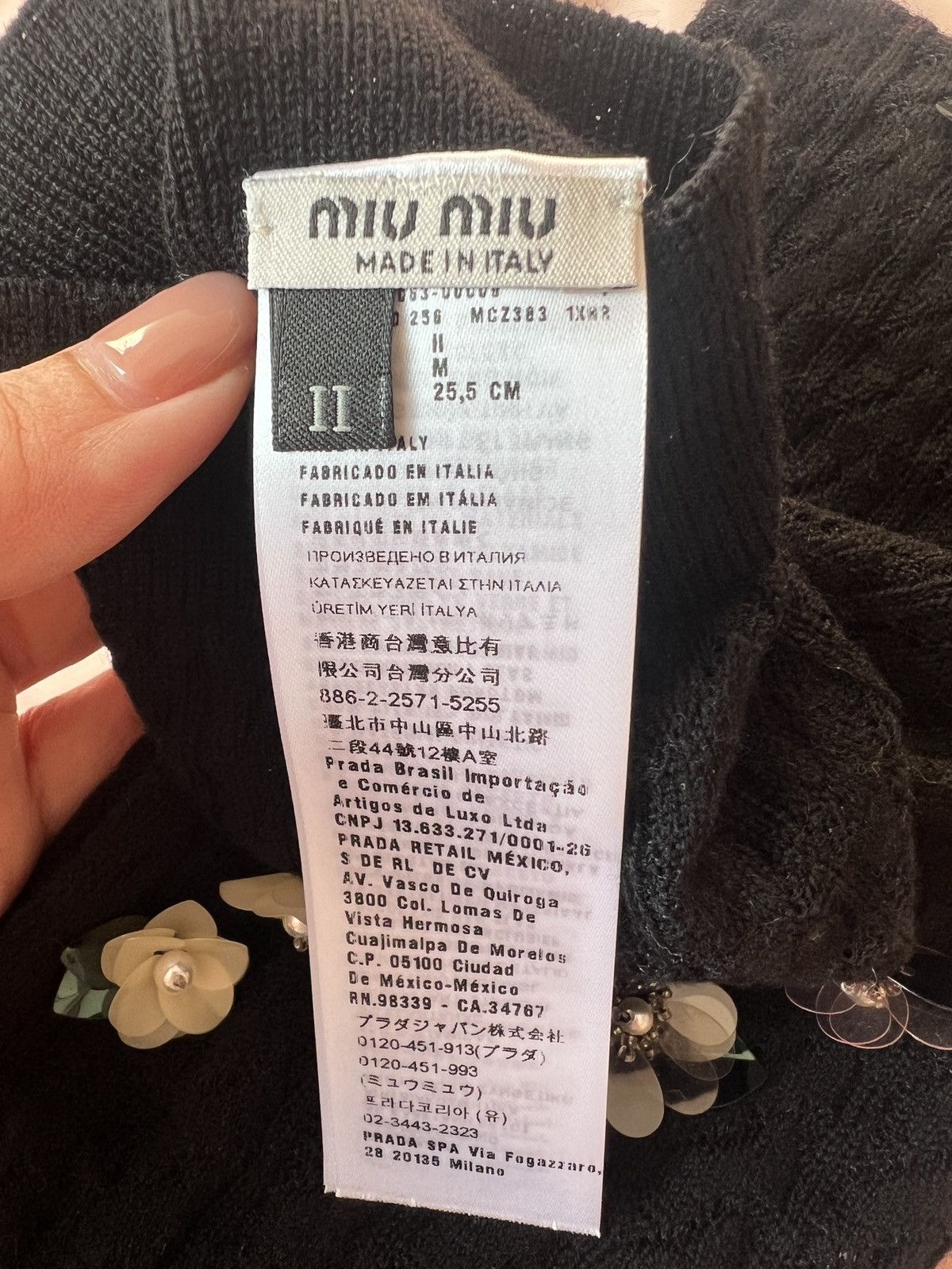 Miu Miu 🔥 Miu Miu runway sequins floral wool socks Size ONE SIZE - 3 Thumbnail