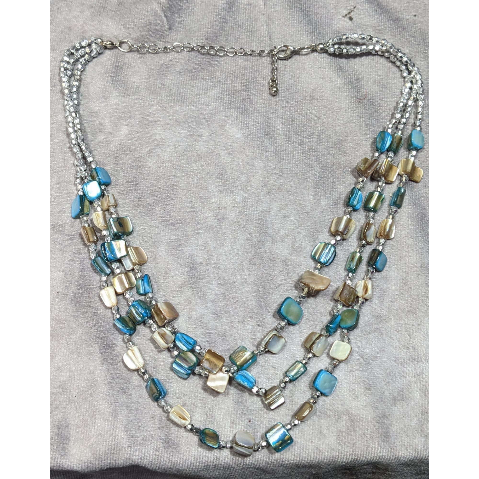Other Mermaidcore Blue And Silver Tone Layered Shell Beaded Neckla Size ONE SIZE - 6 Thumbnail