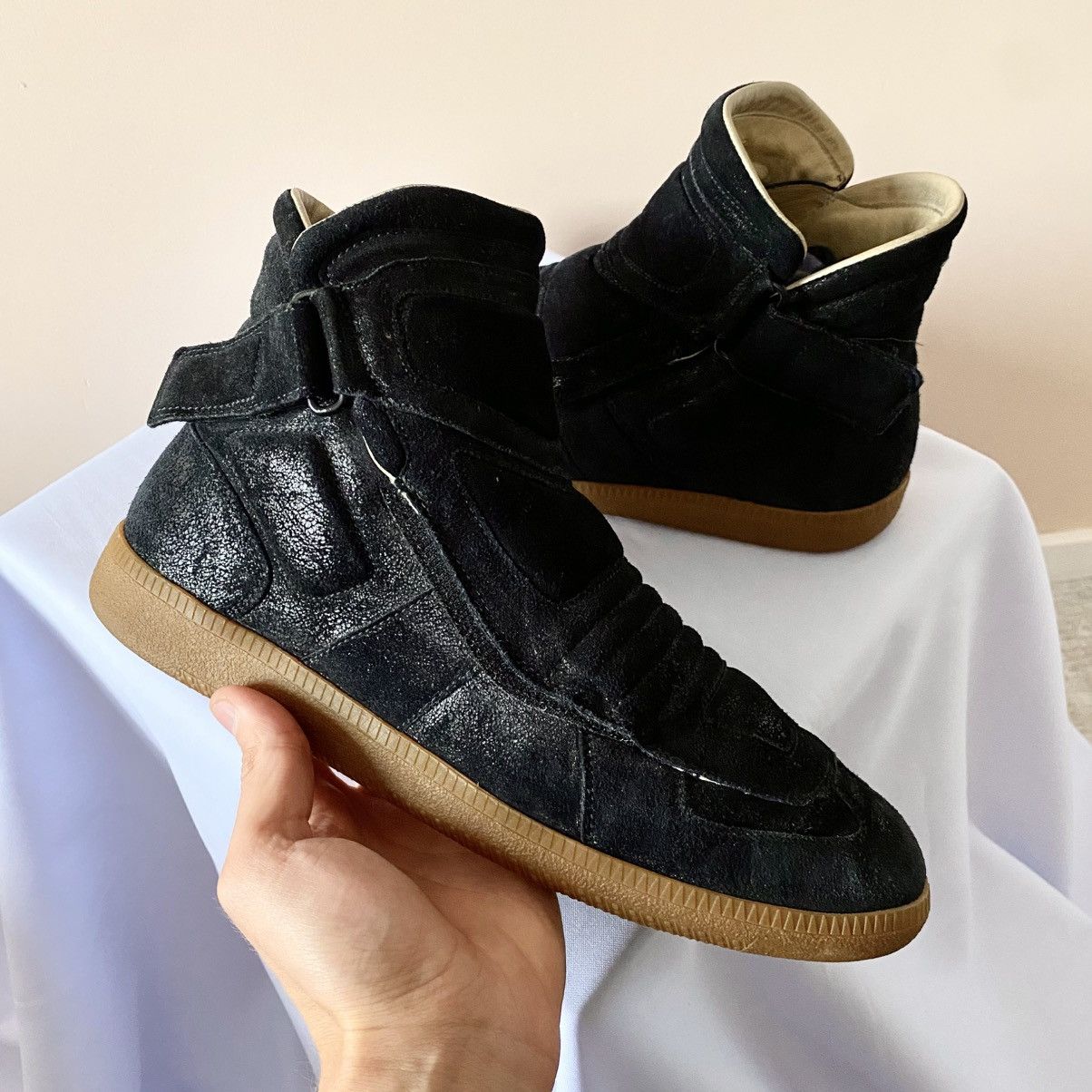 Maison Margiela Maison Margiela SS09 Moto Biker Suede Black Sneakers Shoes Size US 9 / EU 42 - 4 Thumbnail