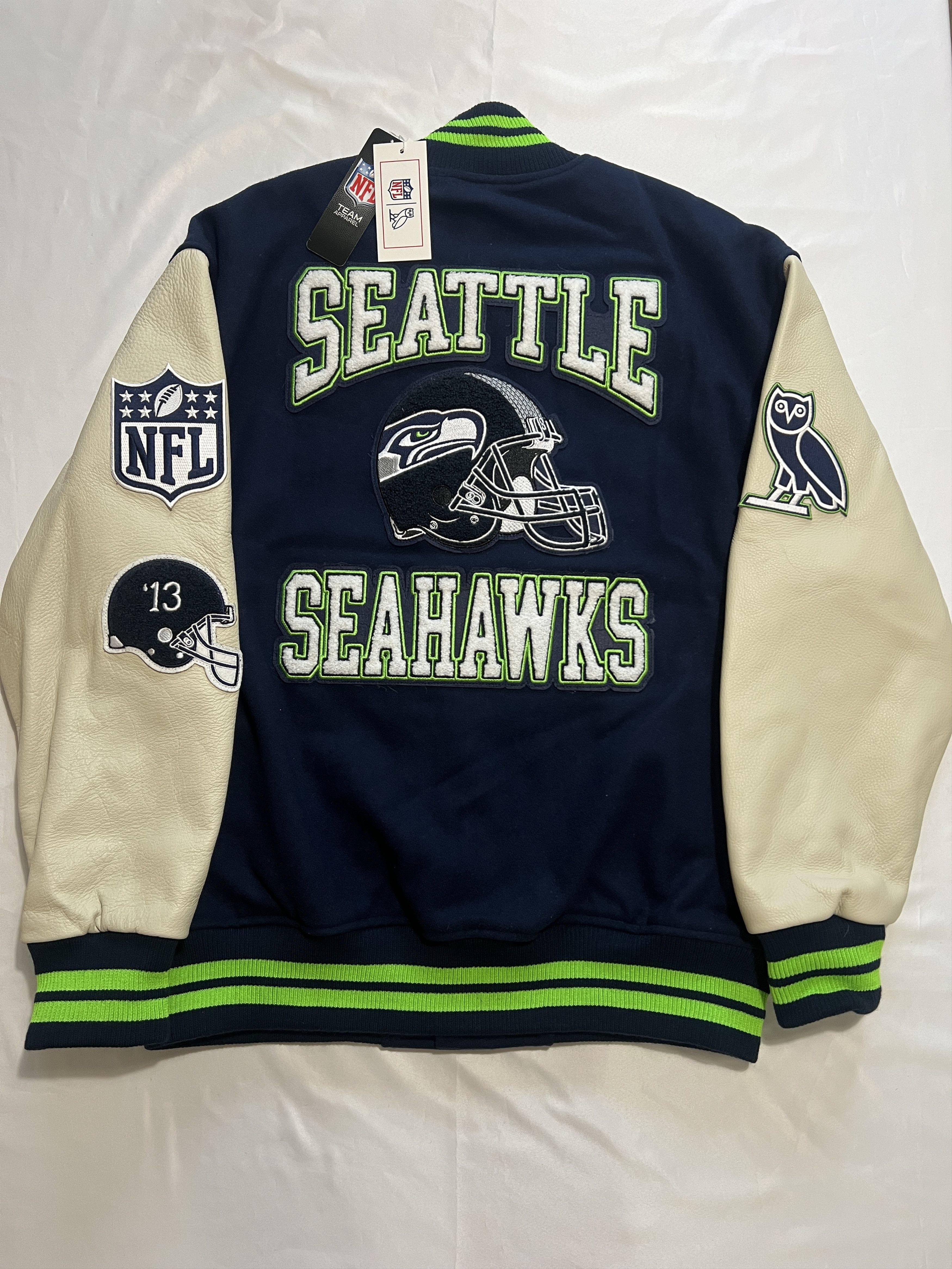 Drake OVO x NFL Seattle Seahawks VARSITY JACKET Size US XL / EU 56 / 4 - 4 Thumbnail