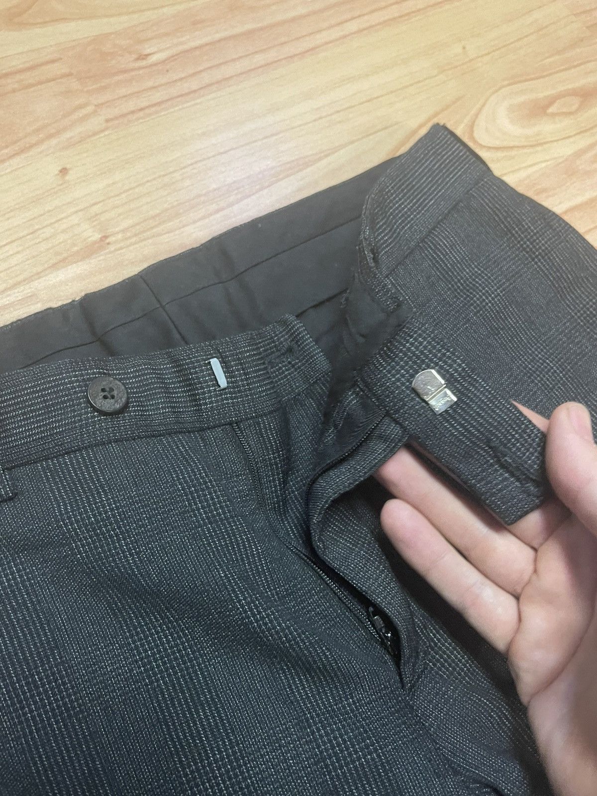Dior Dior Homme grey check slacks pants sz46 kva hedi slimane Size 46S - 1 Thumbnail