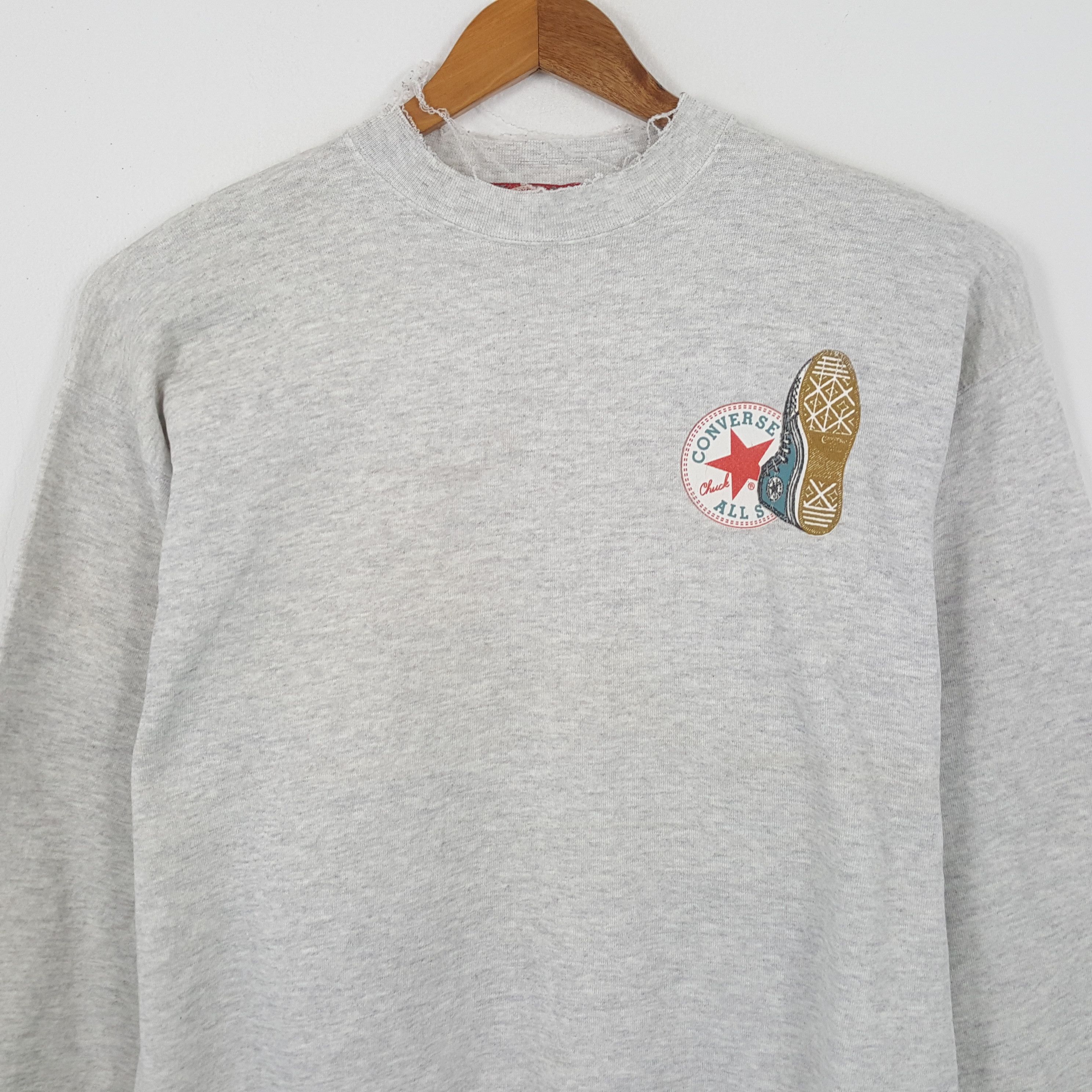 Converse × Vintage Vintage 90's CONVERSE American Style Distressed Sweatshirt Size US XL / EU 56 / 4 - 4 Thumbnail