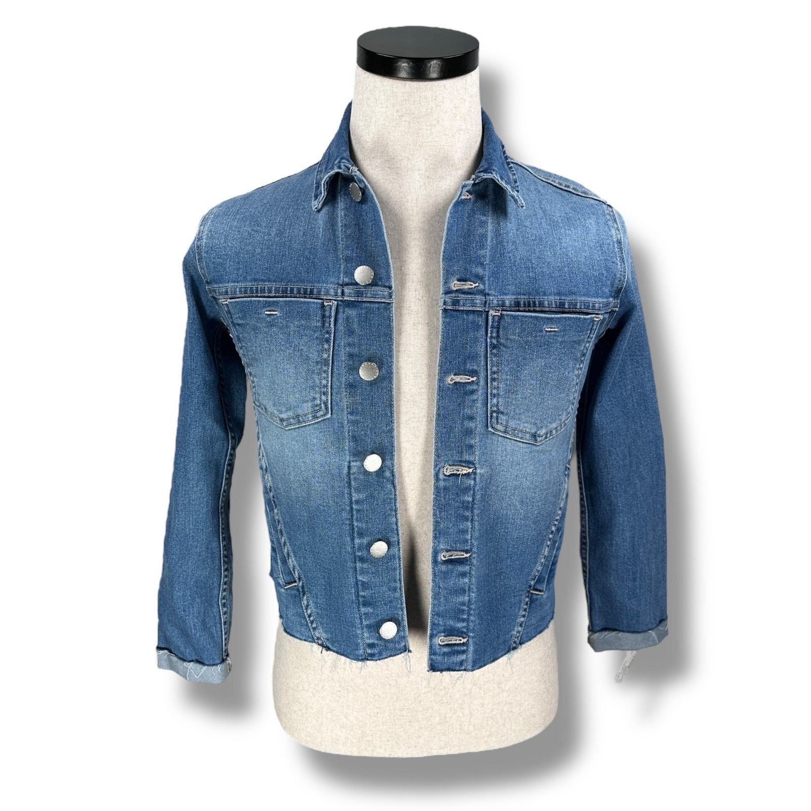 L'AGENCE L'Agence Janelle Denim Jacket Women XS Alamo Blue Raw New Size XS / US 0-2 / IT 36-38 - 1 Thumbnail