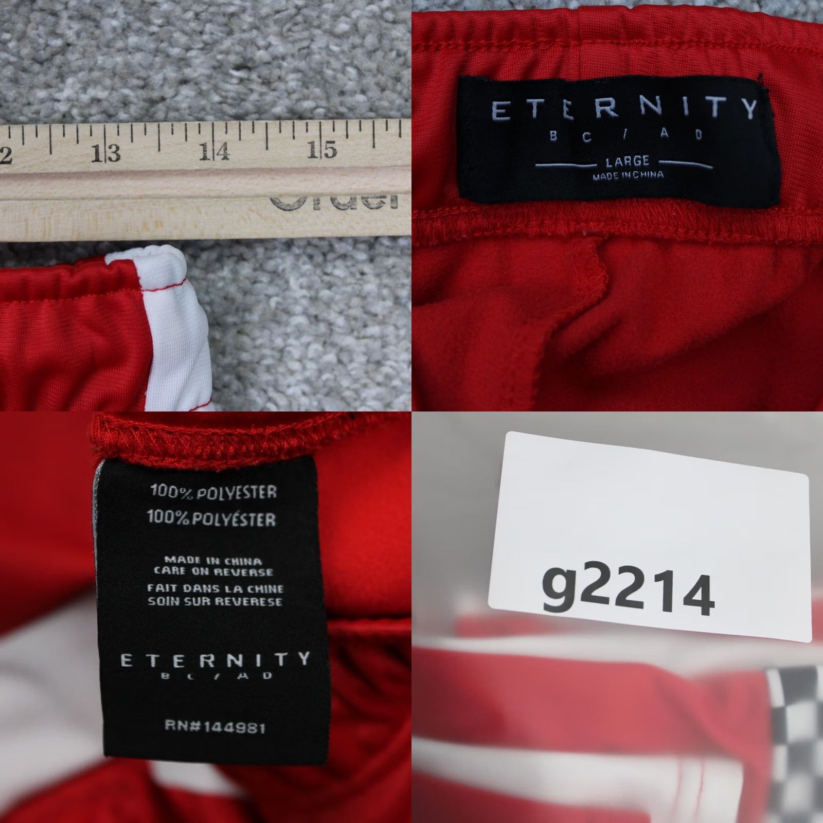 Vintage Eternity BC/AD Men's Red Pants Zip Ankle 30" Inseam 32" Waist Vintage? No Size US 33 - 9 Thumbnail