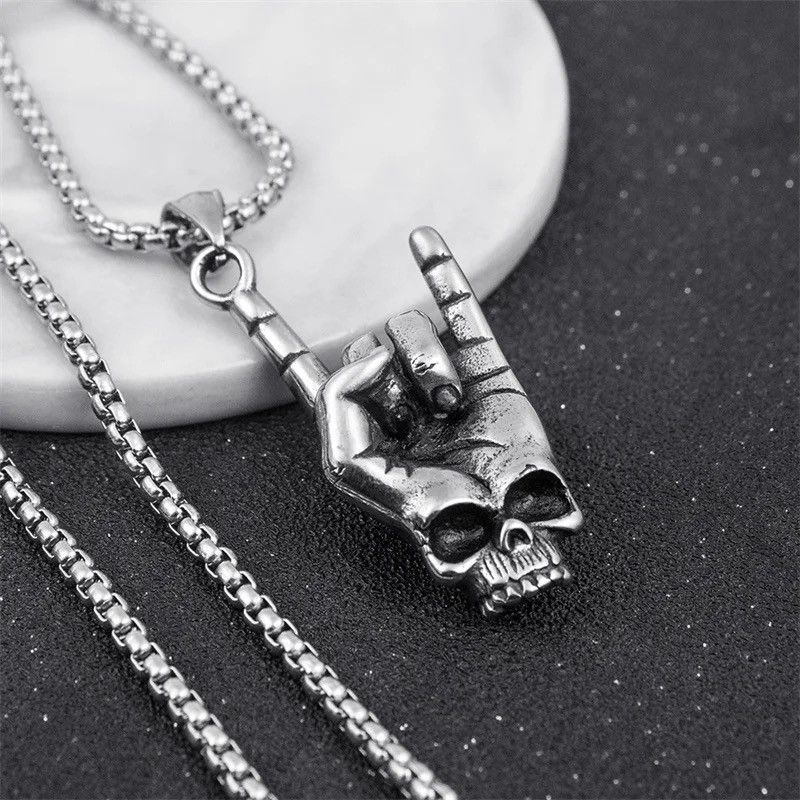 Handmade Rock Love You Metal Gesture Pendant Necklace Size ONE SIZE - 2 Thumbnail