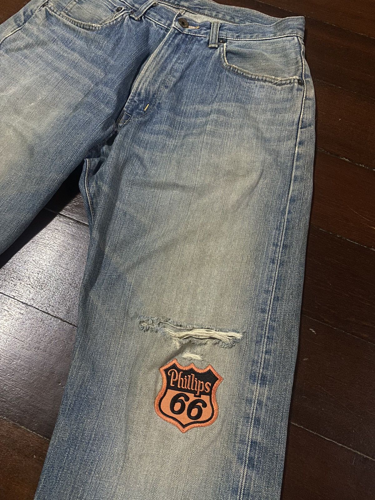 Edwin Vintage 90s Edwin 505 Selvedge Distressed Denim Jeans BAGGY Size US 32 / EU 48 - 5 Thumbnail