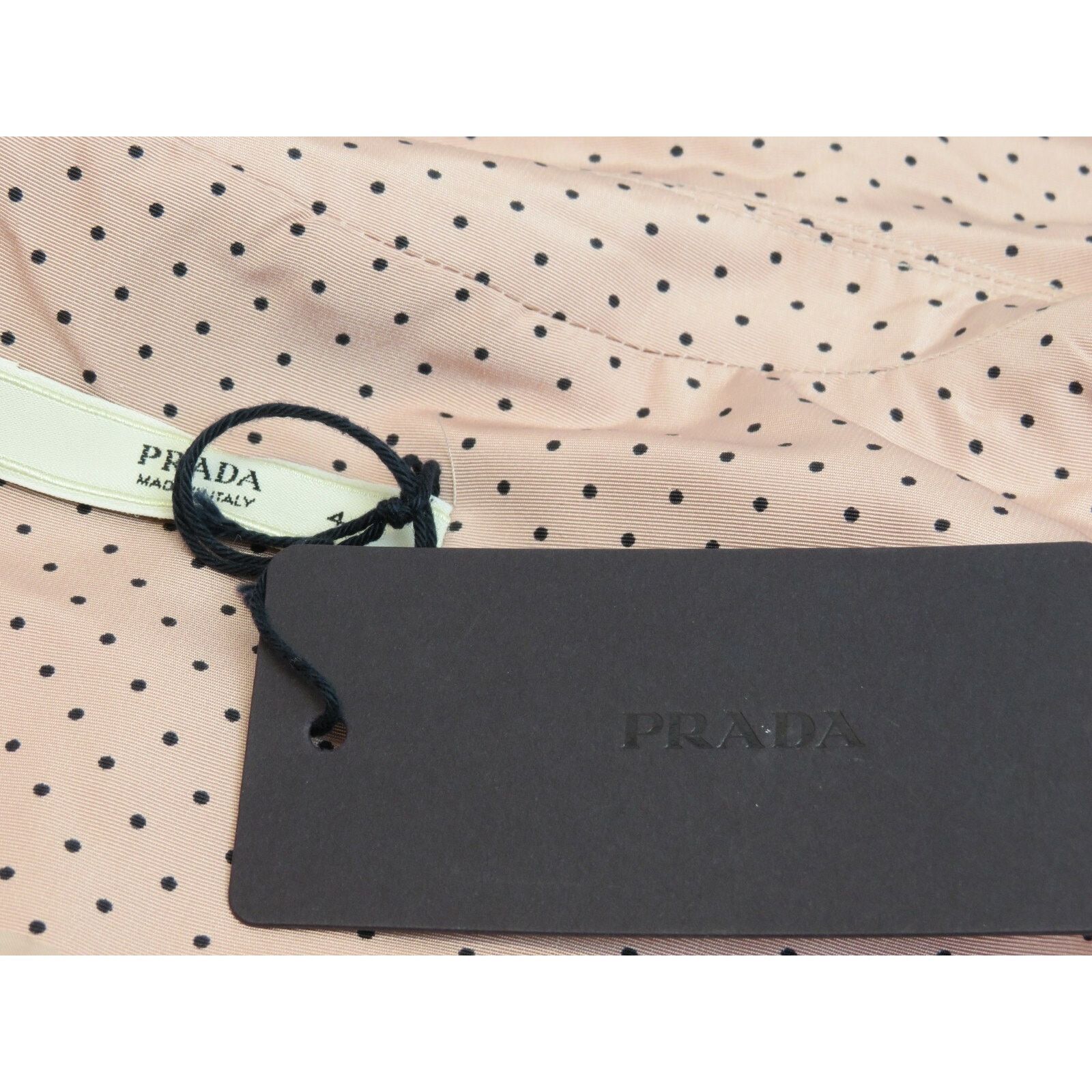 Prada PRADA NUDE POLKA LOGO SILK BELTED MIDI DRESS 44 10 IT Size M / US 6-8 / IT 42-44 - 8 Thumbnail