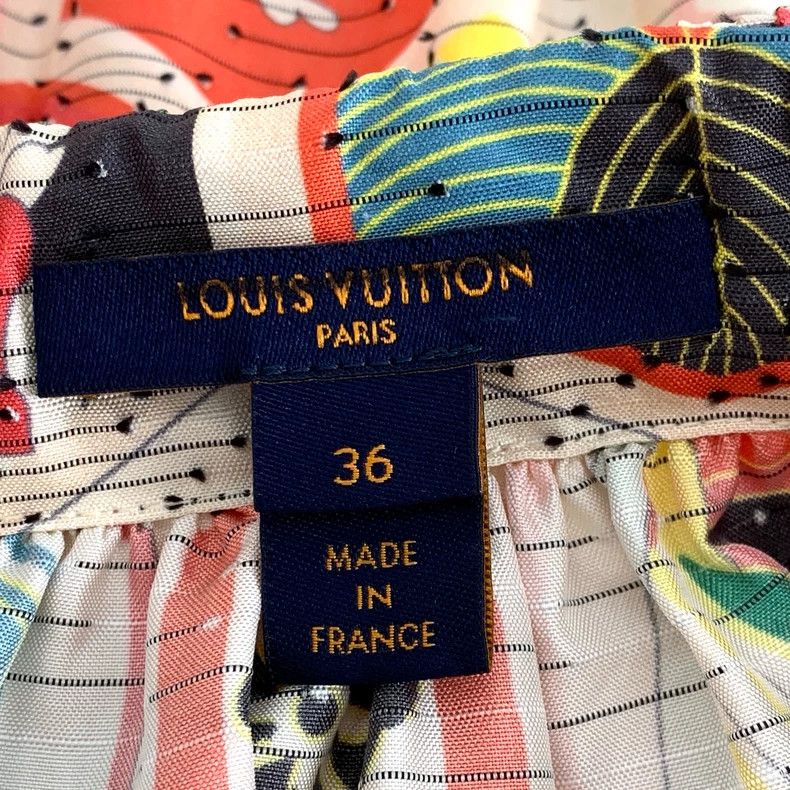 Louis Vuitton Louis Vuitton Colorful floral print printed silk casual sk Size 35" - 5 Thumbnail