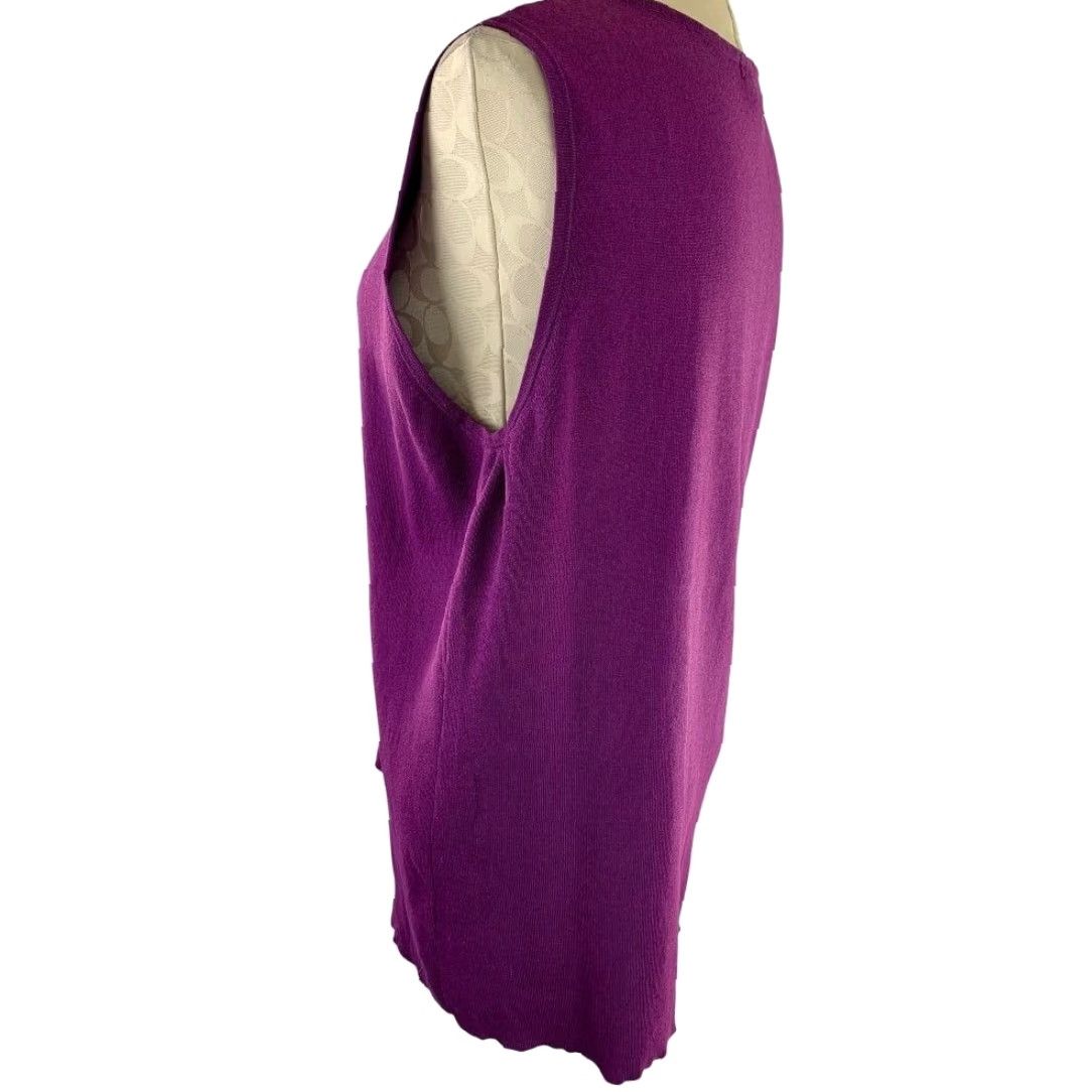 Vintage VINTAGE Dressbarn Women Purple Sleeveless Pullover Sweater Shell 18/20 Plus Size Adult Ladies Size XXL / US 16-18 / IT 52-54 - 4 Thumbnail