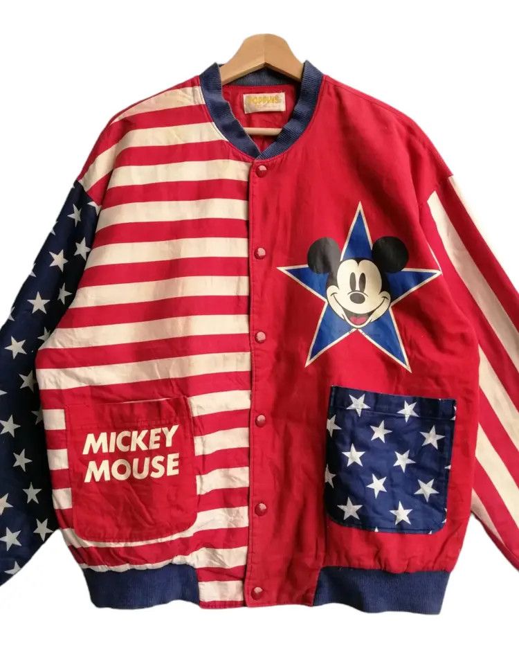 Japanese Brand Vintage Mickey Mouse POPPINS American Flag Jacket Size US M / EU 48-50 / 2 - 6 Thumbnail