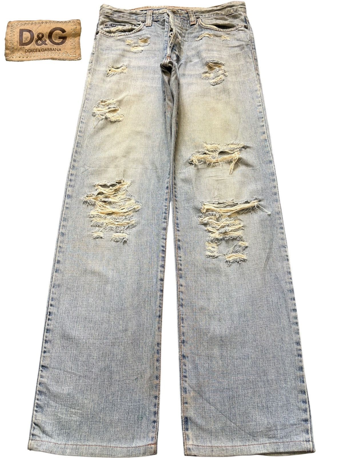 Dolce & Gabbana Vintage / Y2K Dolce Gabbana Mud Wash Distressed Jeans Size US 30 / EU 46 - 1 Thumbnail