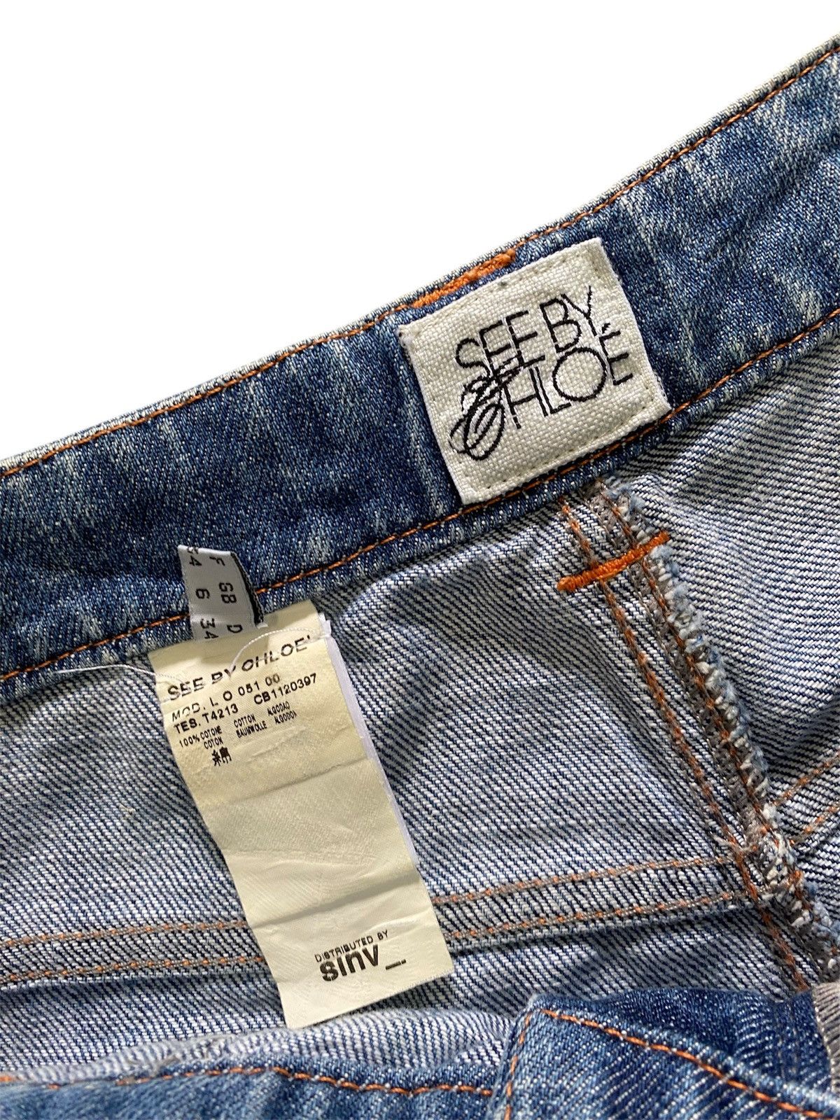 Seditionaries × See by Chloe See By Chloe Denim Jean Shorts Bermuda Womens Size 26" / US 2 / IT 38 - 5 Thumbnail