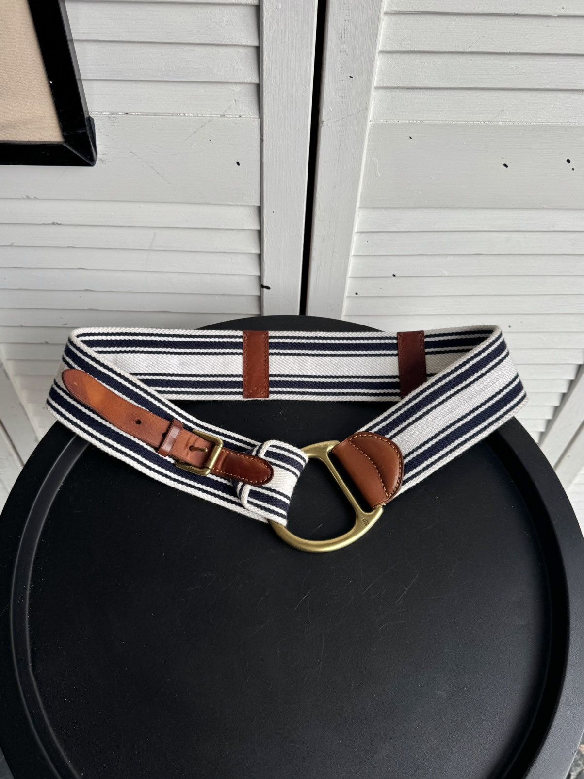 Ralph Lauren Ralph Lauren RL67 Striped Canvas D Ring Belt Nautical Vintag Size ONE SIZE - 7 Thumbnail