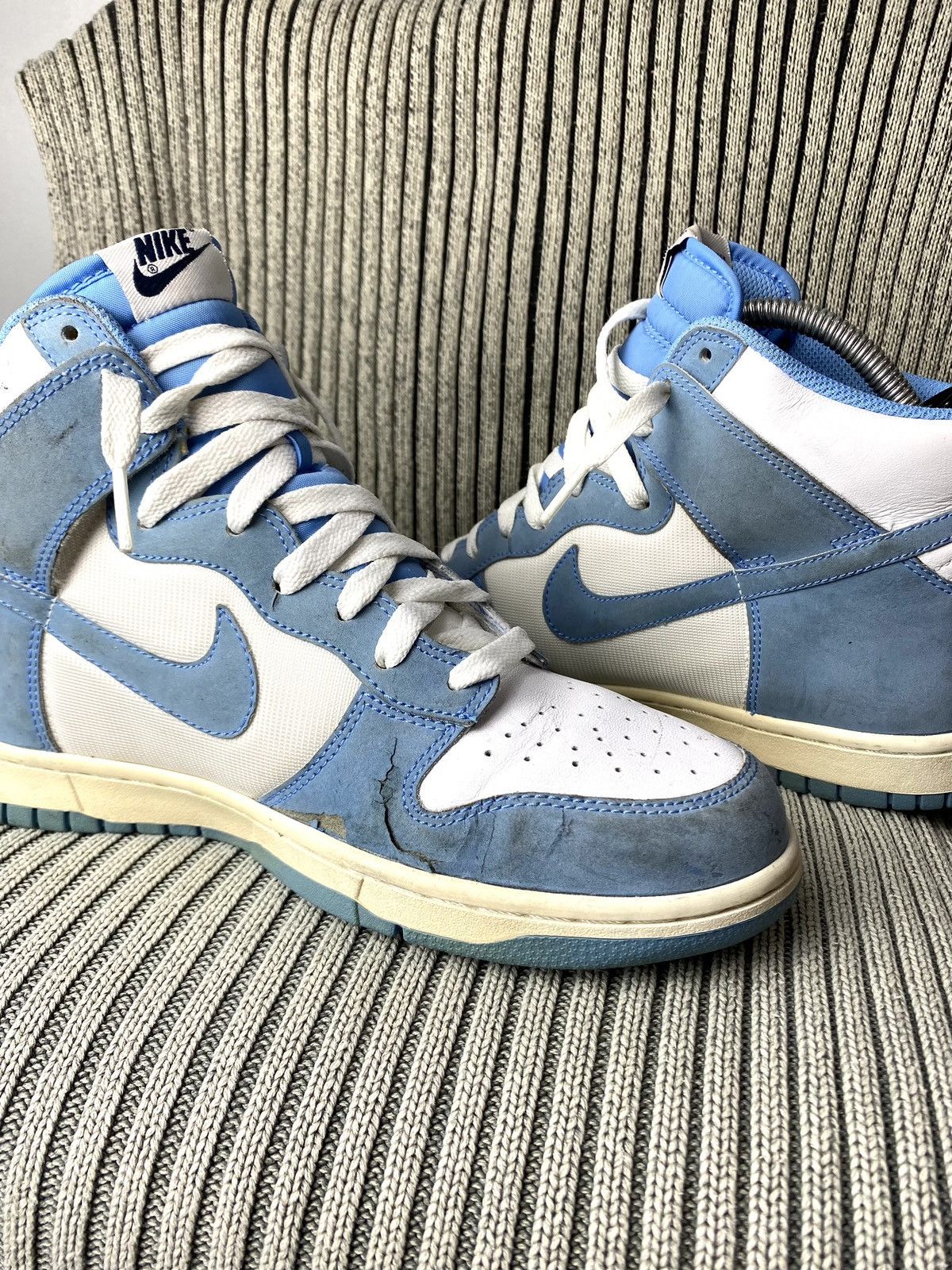 Nike × Vintage Rare! 2009 Vintage Nike Dunk High University Blue Sneakers Size US 8.5 / EU 41-42 - 14 Thumbnail